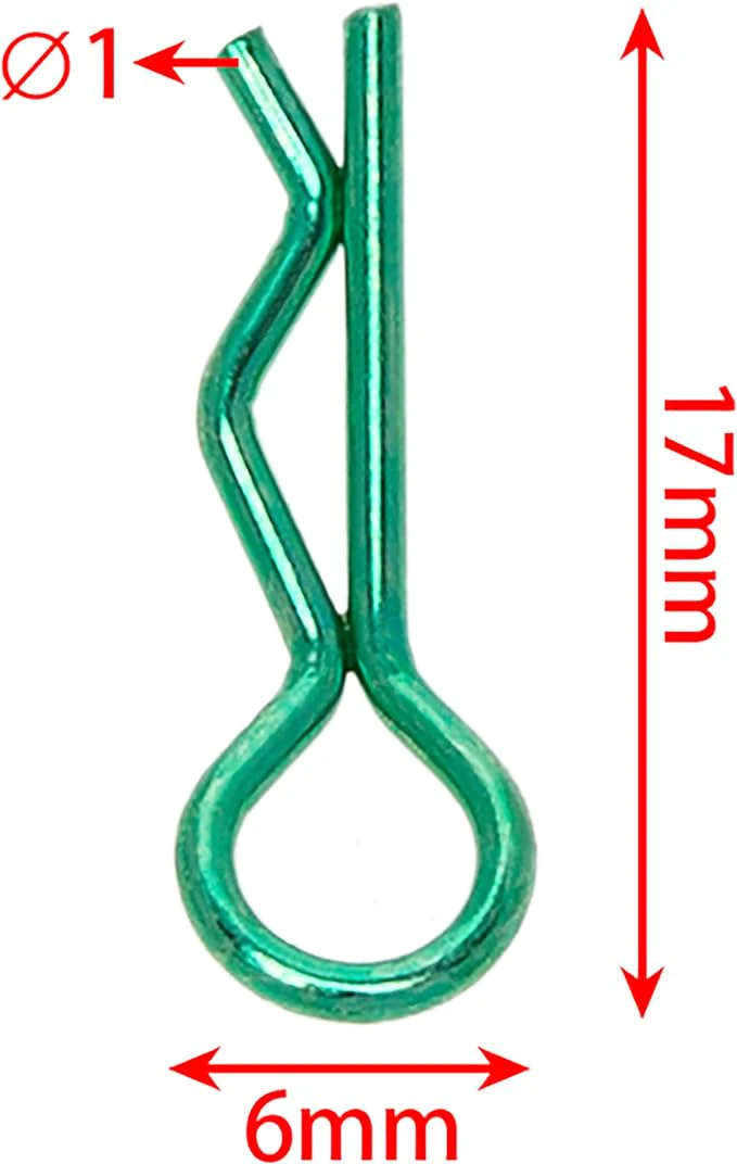 MEUS RACING 100pcs Aluminum R-Clips Body Clips Buckles for 1/18 1/16 1/24 RC Model Car Upgrade Parts Accessories (Green) - Image 4