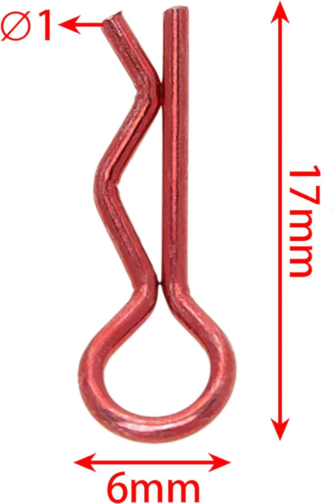 MEUS RACING 100pcs Aluminum R-Clips Body Clips Buckles for 1/18 1/16 1/24 RC Model Car Upgrade Parts Accessories (Red) - Image 3