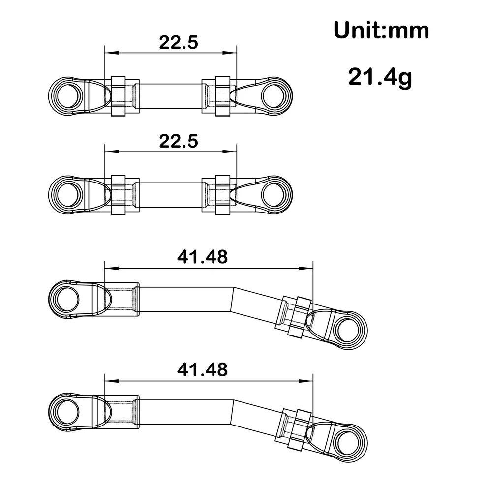 MEUS Racing 10pcs Metal High Clearance Chassis & Steering Links Set for 1/24 AX24 XC-1 RC Crawler Car - Image 13