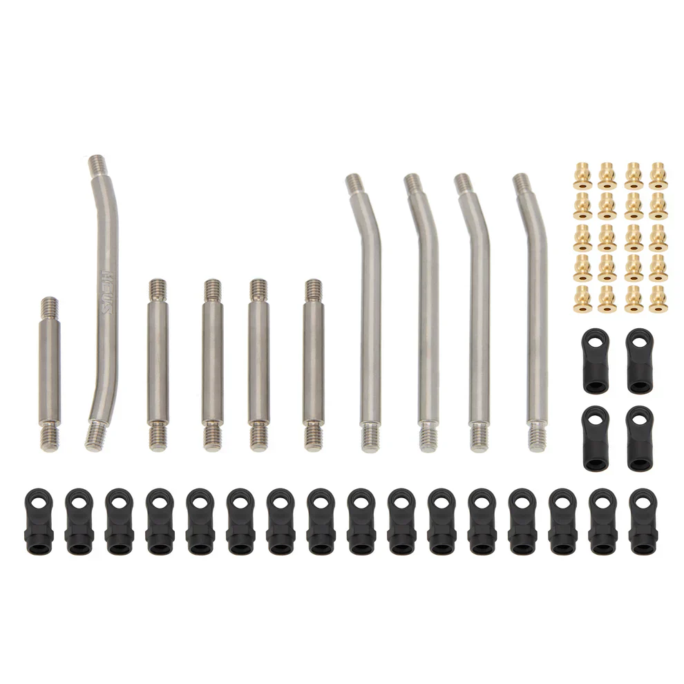 MEUS Racing 10pcs Metal High Clearance Chassis & Steering Links Set for 1/24 AX24 XC-1 RC Crawler Car - Image 14