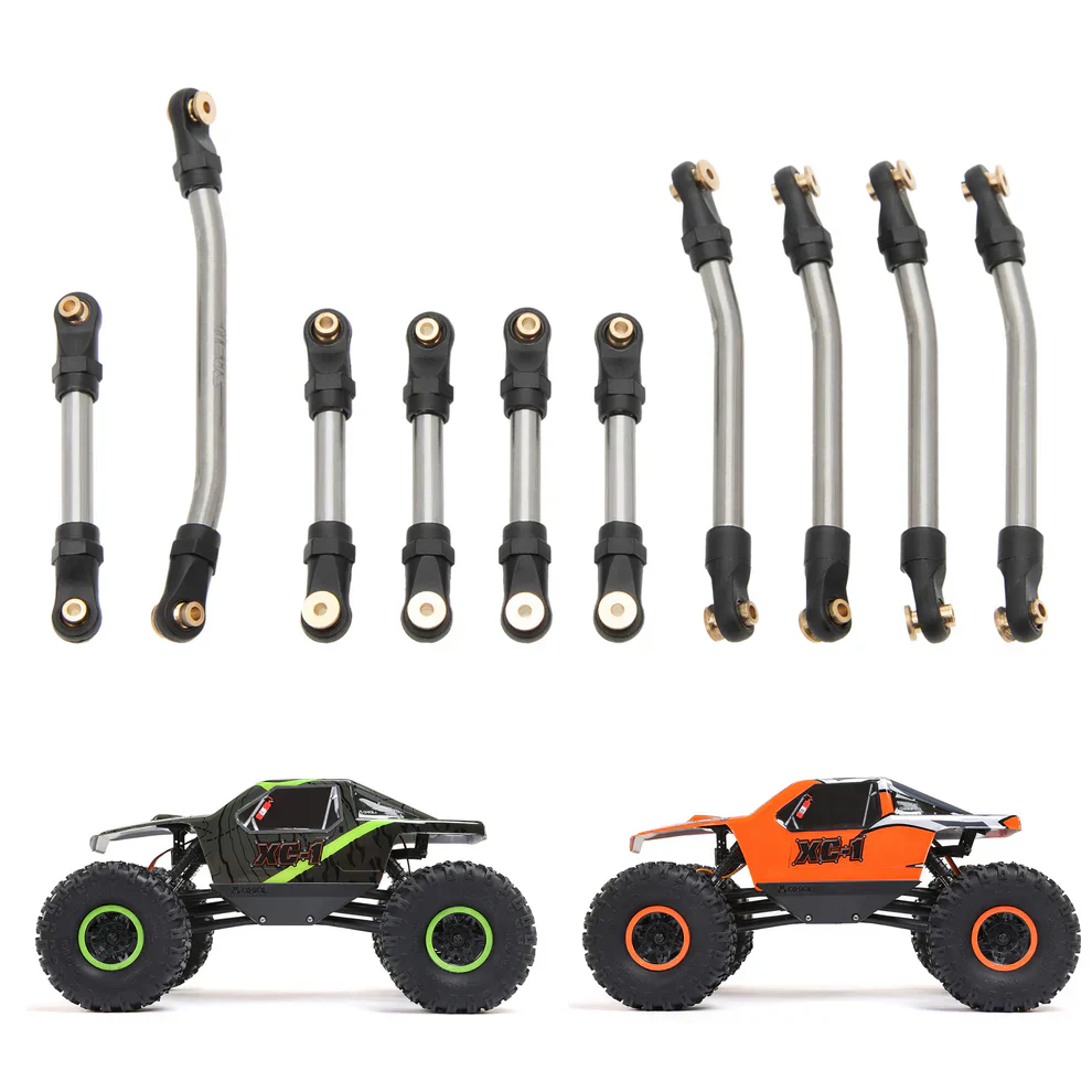 MEUS Racing 10pcs Metal High Clearance Chassis & Steering Links Set for 1/24 AX24 XC-1 RC Crawler Car - Image 7