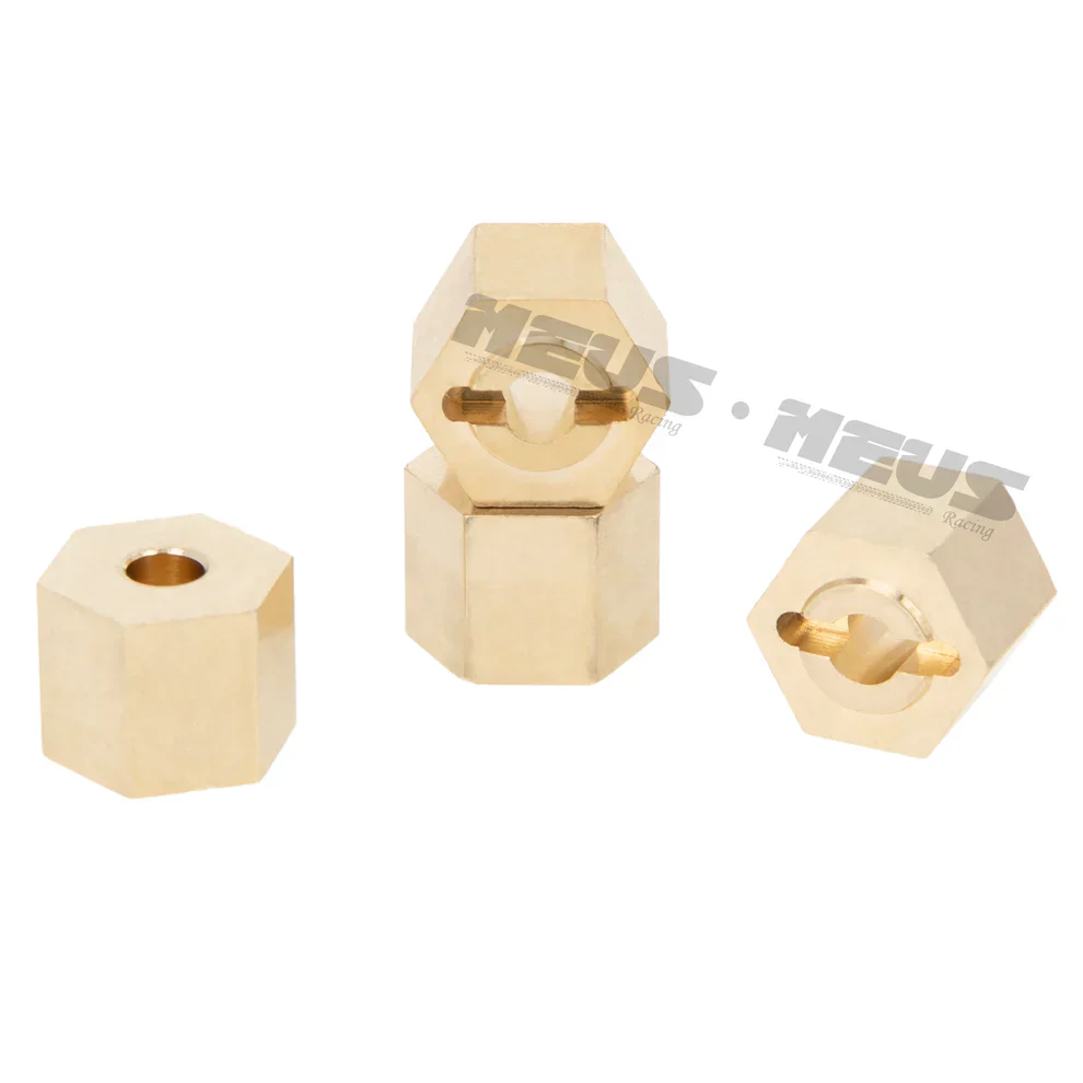 Meus Racing 12MM Brass Wheel Hex Hub +3MM Hex Adapter Steel Stub Axle Set Single Side Widening 3MM for AXIAL 1/18 UTB18 - Image 3