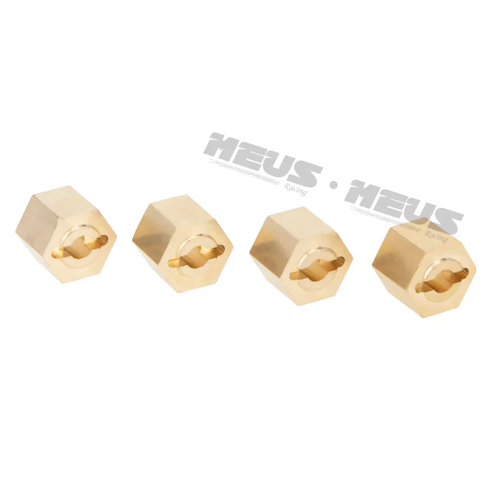 Meus Racing 12MM Brass Wheel Hex Hub +3MM Hex Adapter Steel Stub Axle Set Single Side Widening 3MM for AXIAL 1/18 UTB18 - Image 4