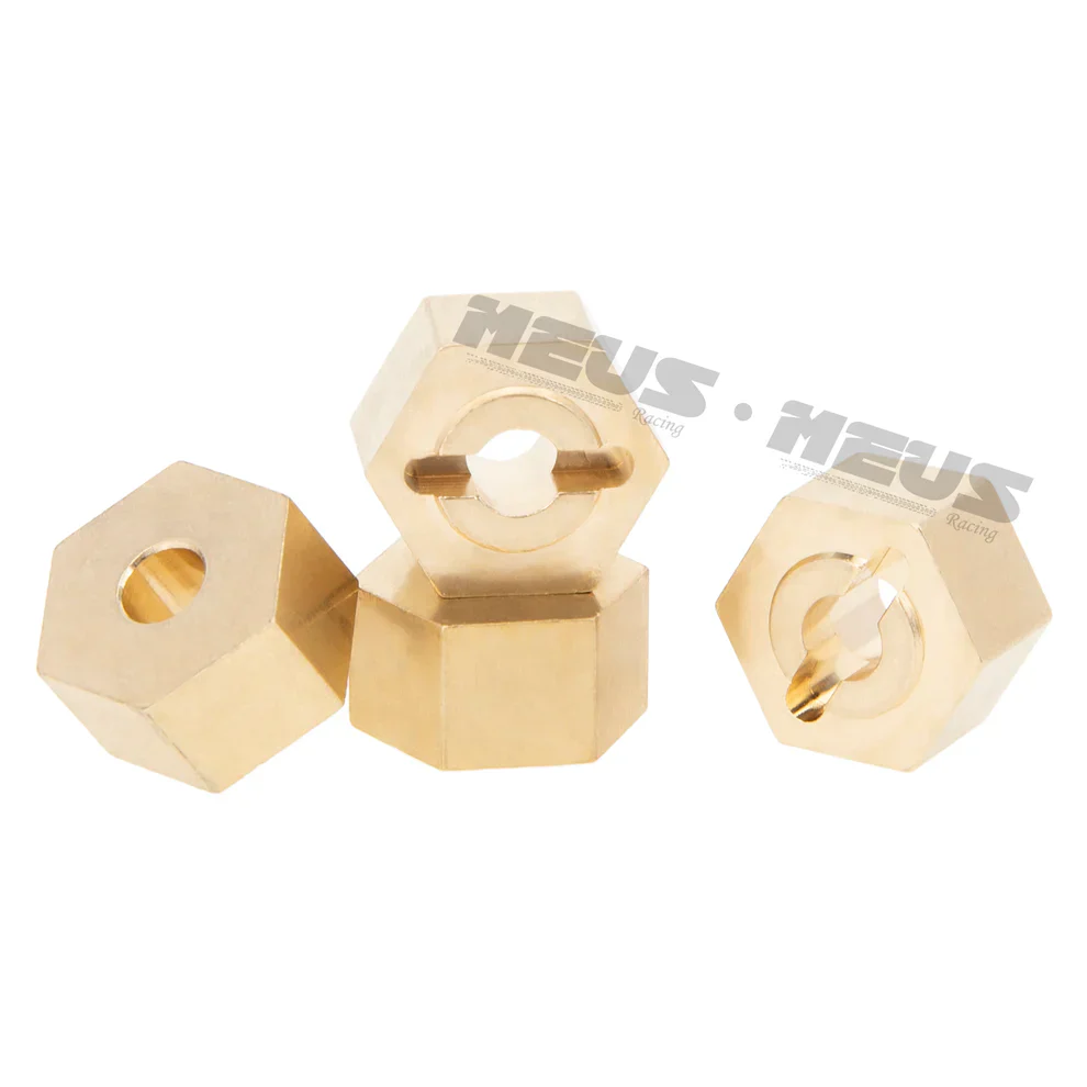 Meus Racing 12MM Brass Wheel Hex Hub Hex Adapter Steel Front Universals Front and Rear Stub Axle for AXIAL UTB18 1/18 - Image 7