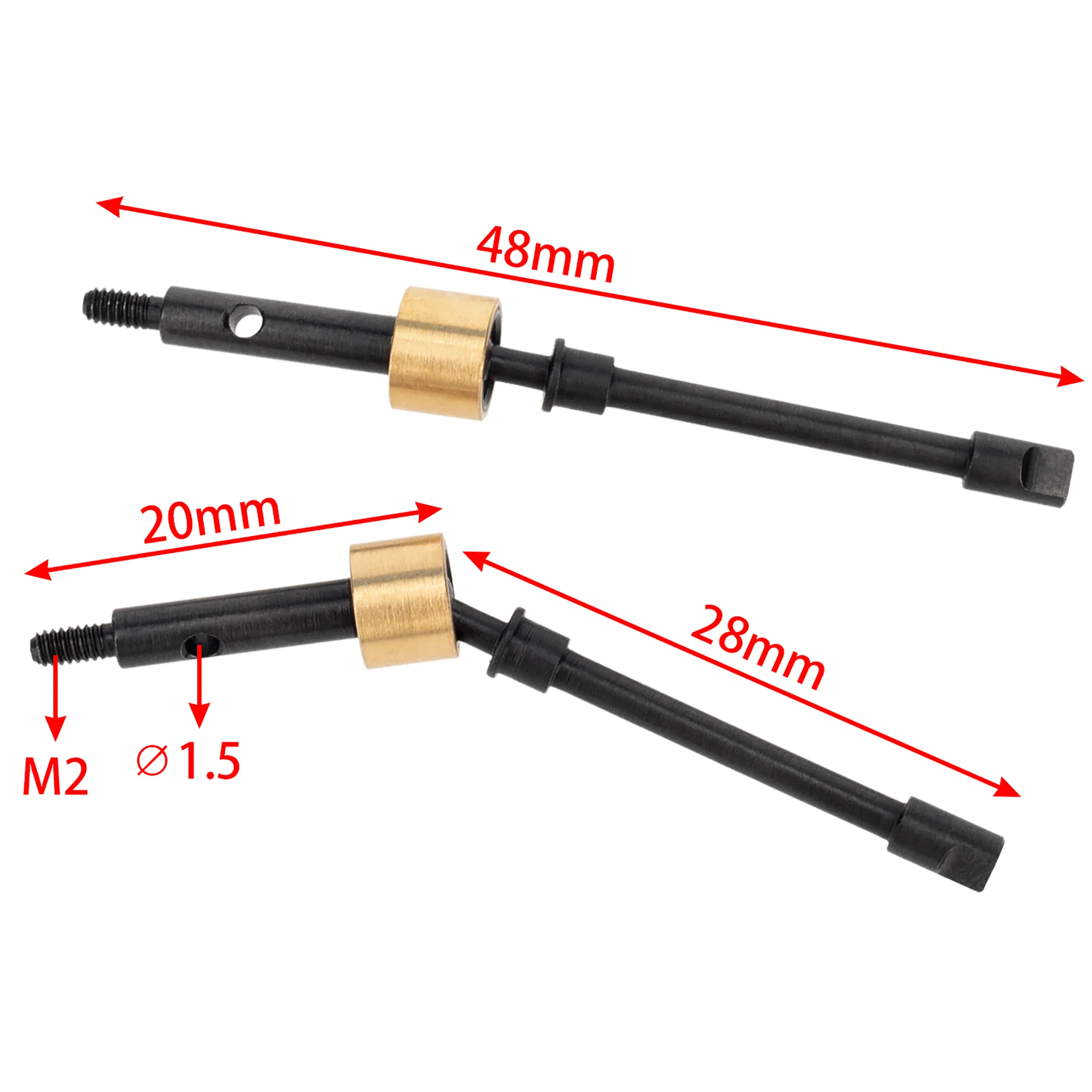 MEUS Racing  2pcs #45 Steel Front CVD Drive Shaft Axle for Axial 1/24 SCX24 Crawlers Upgraded Part - Image 2