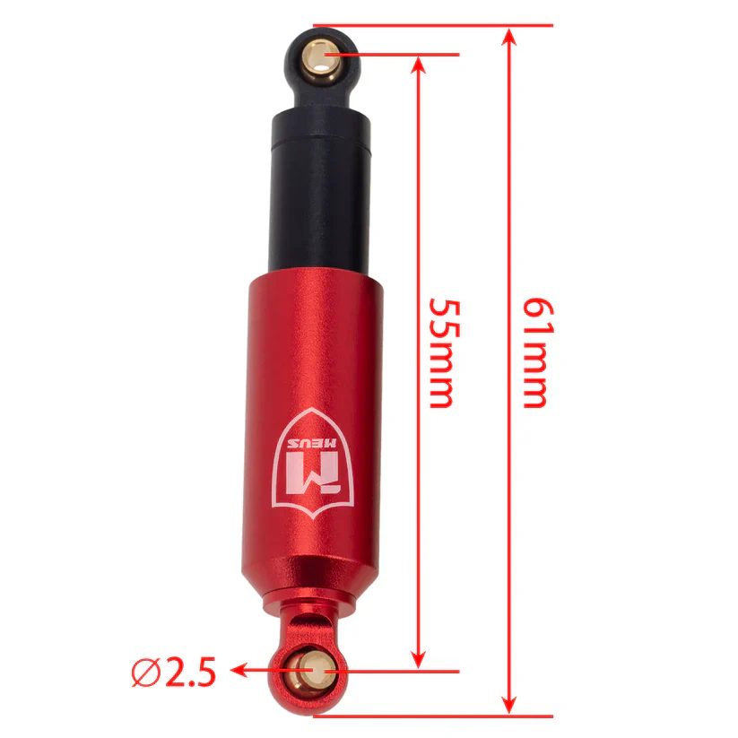 MEUS Racing 55MM Emulation Shocks Built-in Oil Shock for 1/18 TRX4M 4PACK - RED - Image 2