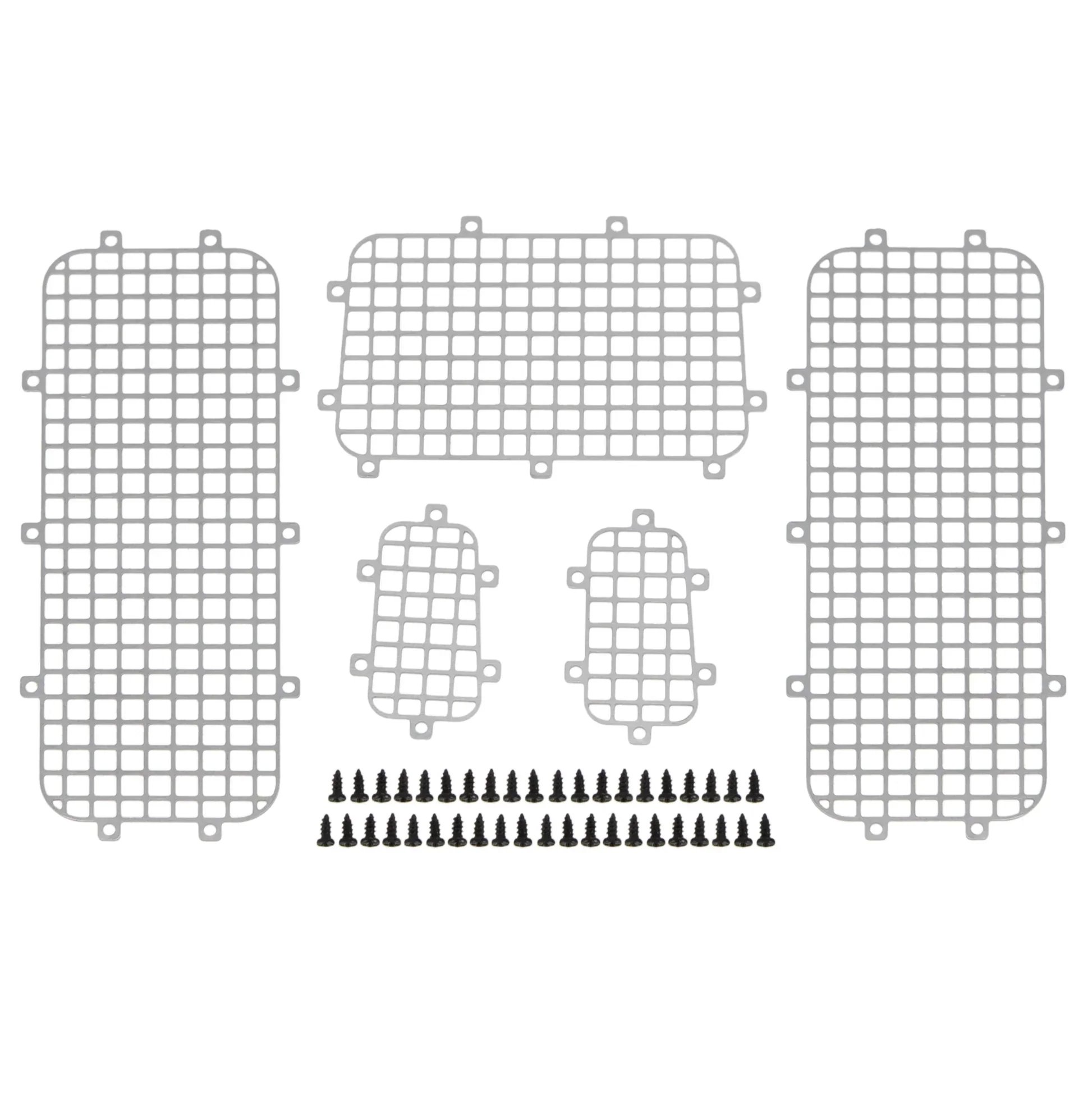 Meus Racing 5Pcs Stainless Steel Car Window Mesh Metal Window Mesh Protective Net For TRX4M Land rover Defender