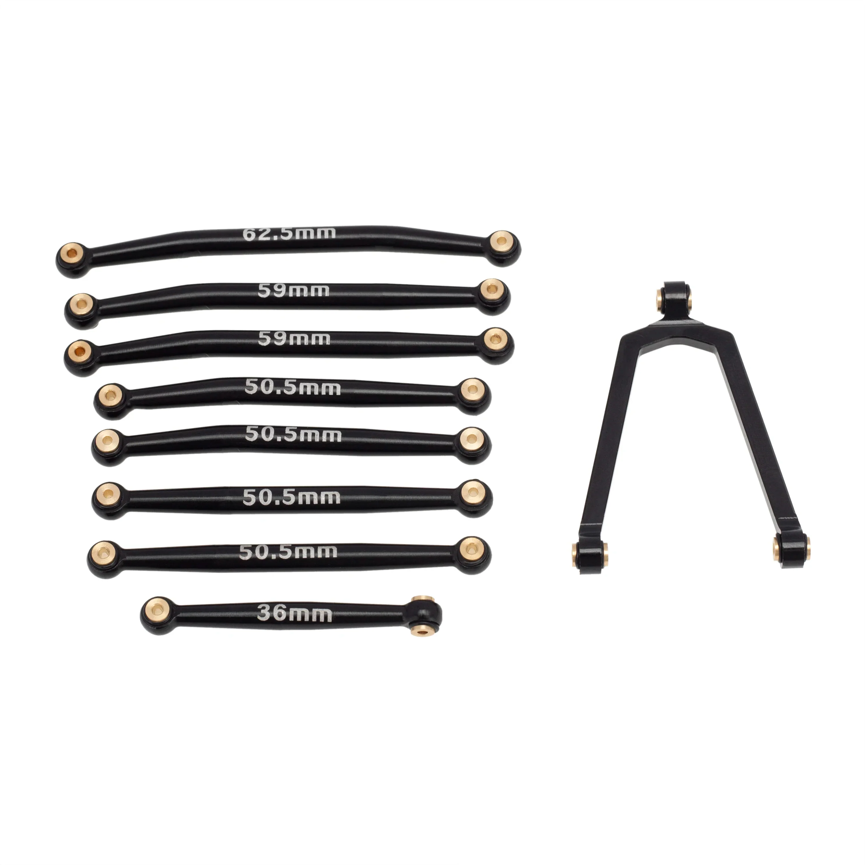 MEUS Racing Aluminum Alloy Link and Steering Rod Kit for Axial SCX24 B-17 C10 Jeep 1/24 RC Car (Black)