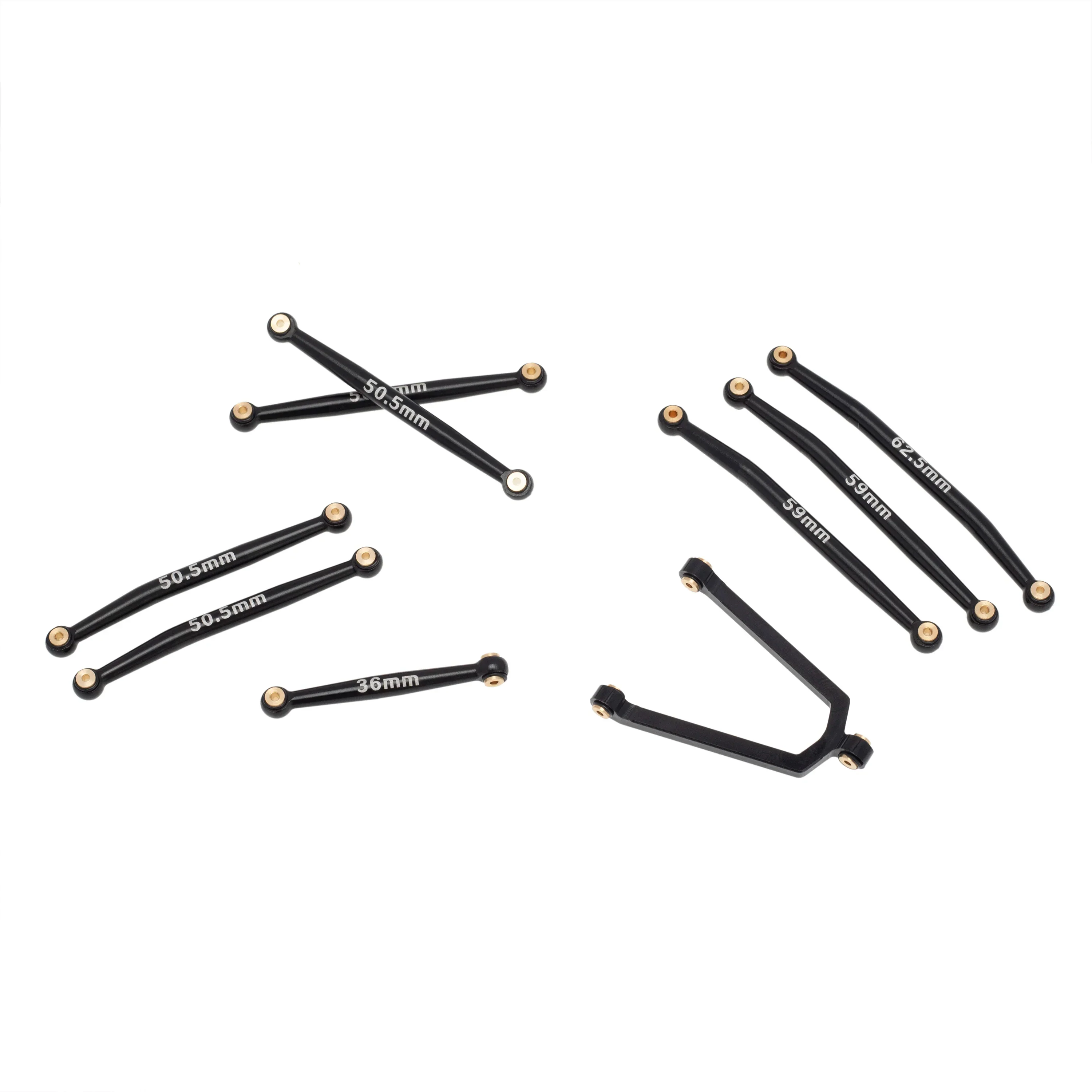 MEUS Racing Aluminum Alloy Link and Steering Rod Kit for Axial SCX24 B-17 C10 Jeep 1/24 RC Car (Black) - Image 4