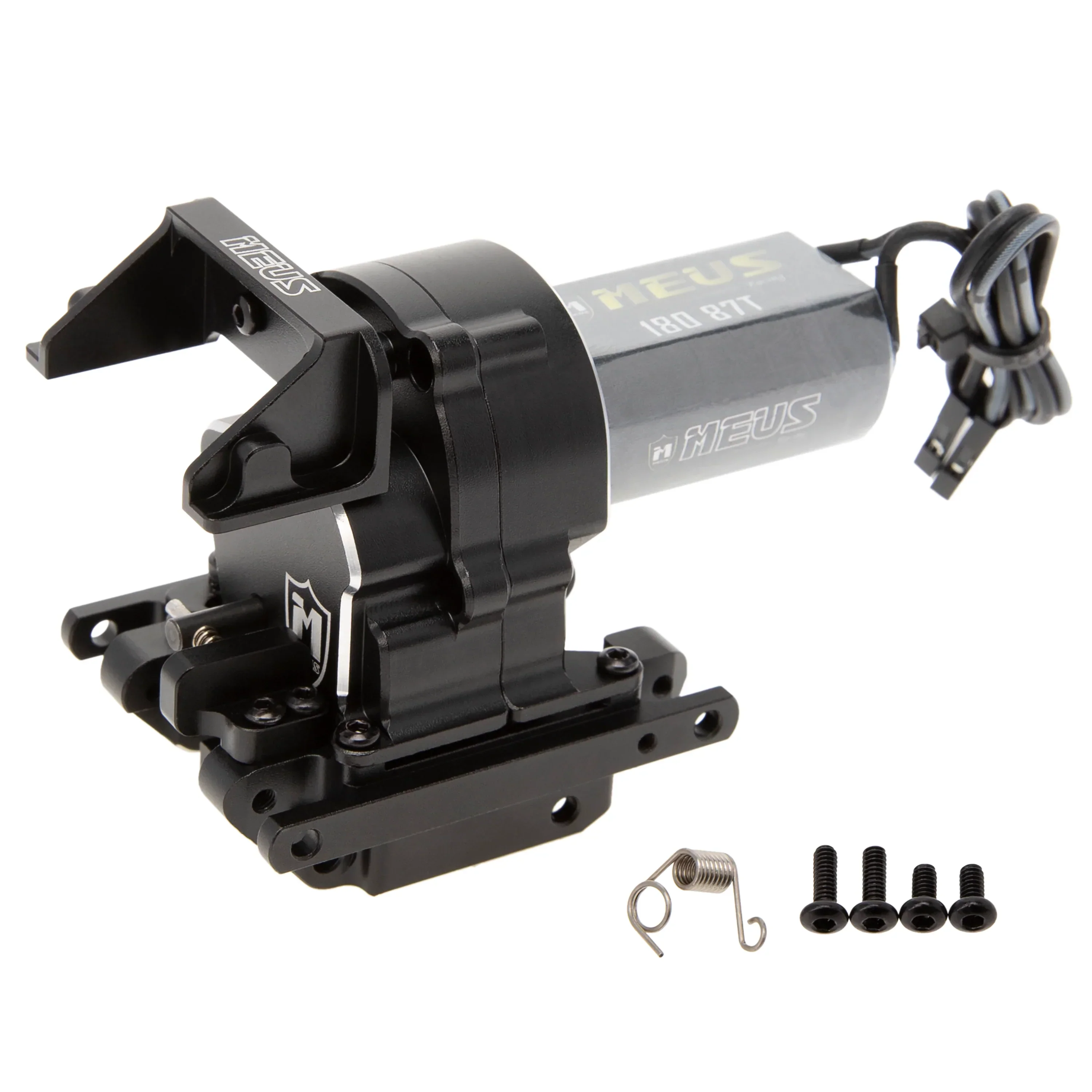 MEUS Racing Aluminum Dual Speed Gearbox Gearbox High Speed 15.7:1 Low Speed 56.6:1 for TRAXXAS 1/18 TRX4M Crawlers Upgrade Parts - BLACK