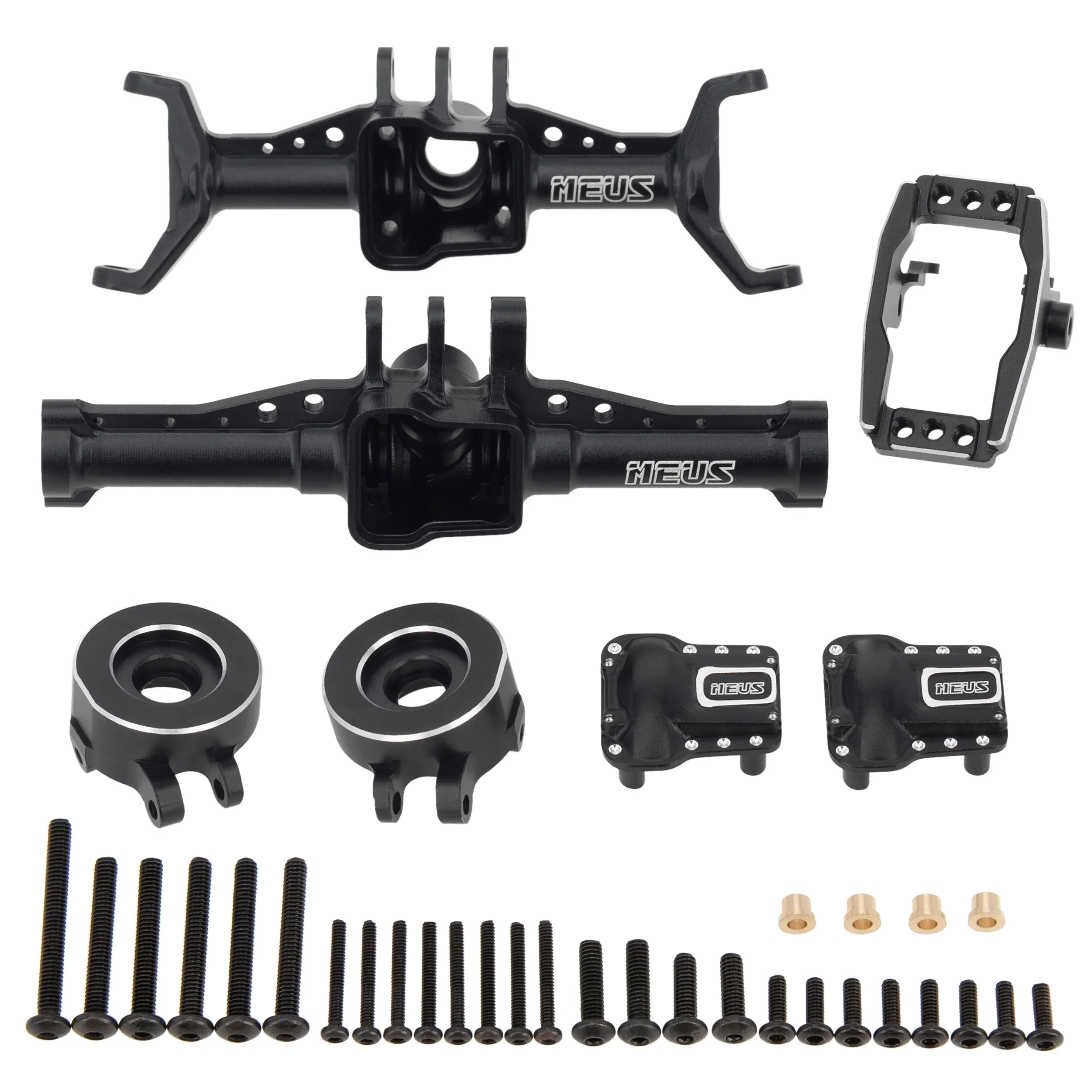 MEUS RACING  Aluminum Front Rear Axle Housing for 1/18 TRX4M TRX-4M Bronco Defender RC Crawler Upgrade Parts - BLACK