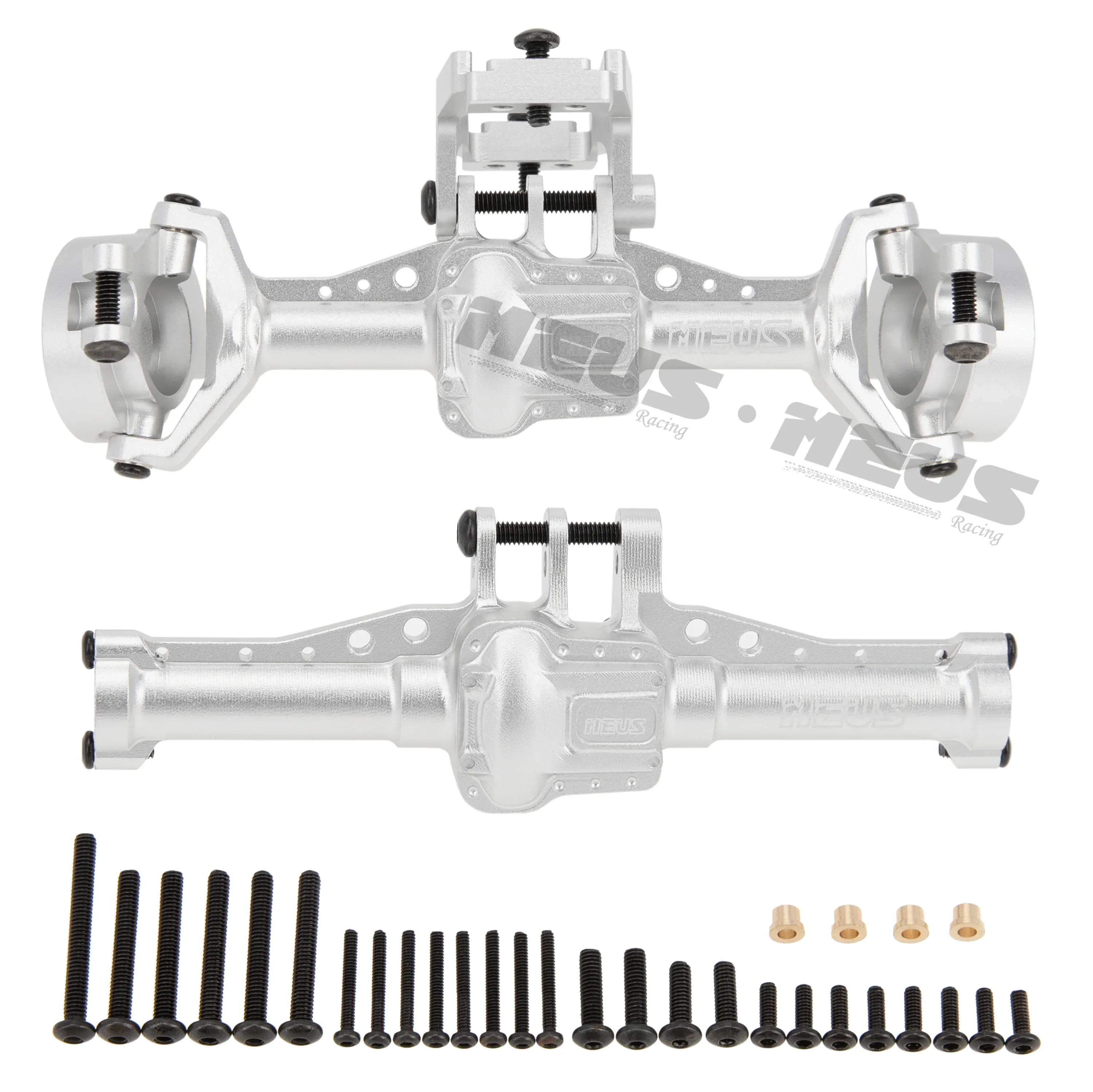 MEUS RACING Aluminum Front Rear Axle Housing for 1/18 TRX4M TRX-4M Bronco Defender RC Crawler Upgrade Parts - SILVER