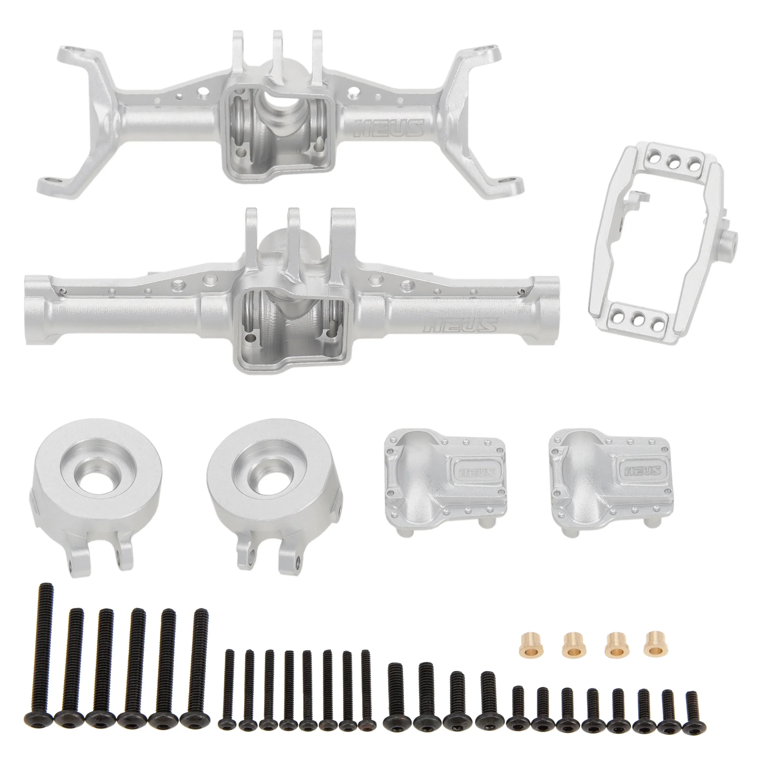 MEUS RACING Aluminum Front Rear Axle Housing for 1/18 TRX4M TRX-4M Bronco Defender RC Crawler Upgrade Parts - SILVER - Image 2