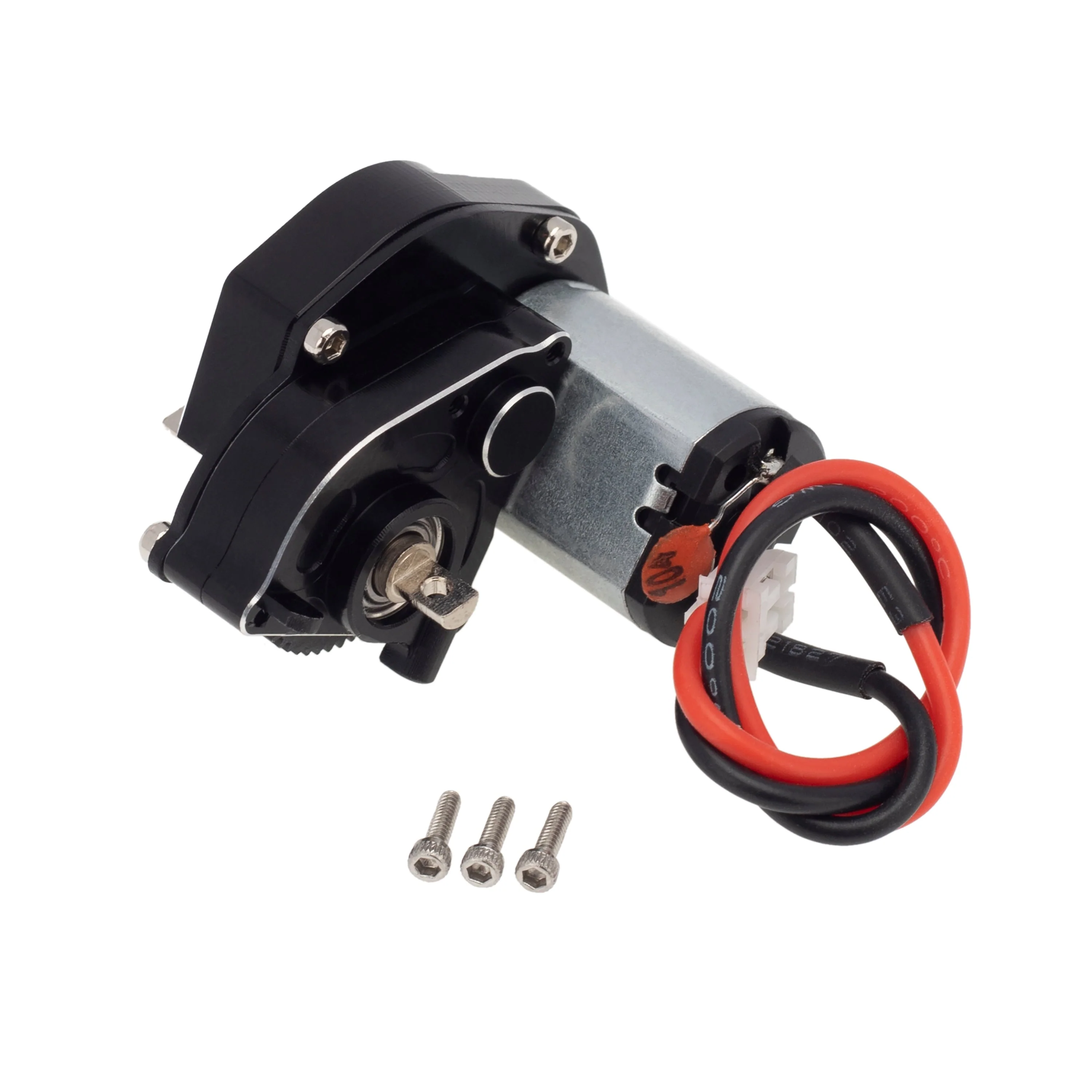 MEUS Racing Aluminum Gearbox With Skid Plate 050 Motor For SCX24 Deadbolt ,B17 ,C10 JLU,Ford Bronco ,Jeep Gladiator - BLACK