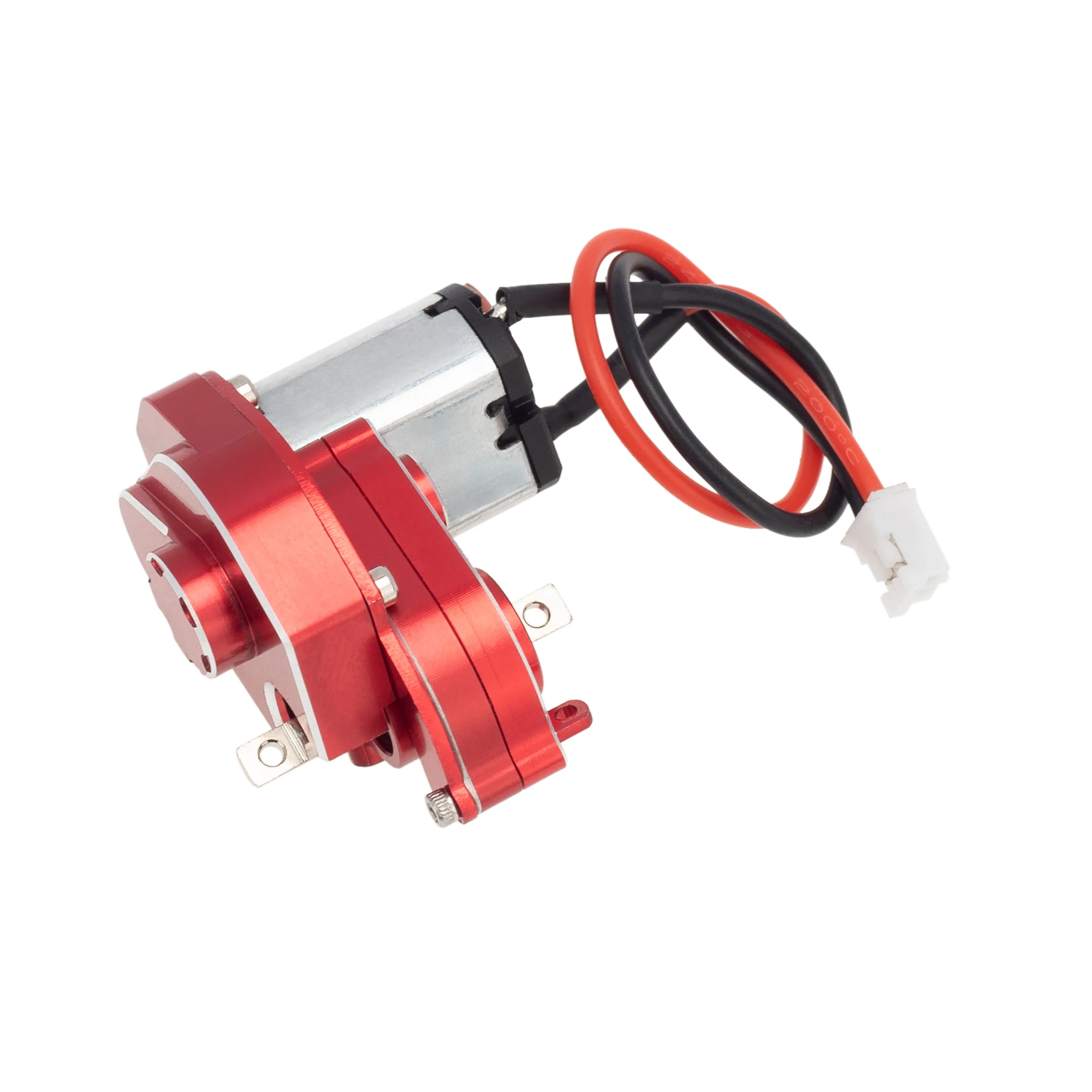 MEUS Racing Aluminum Gearbox With Skid Plate 050 Motor For SCX24 Deadbolt ,B17 ,C10 JLU,Ford Bronco ,Jeep Gladiator - RED - Image 2
