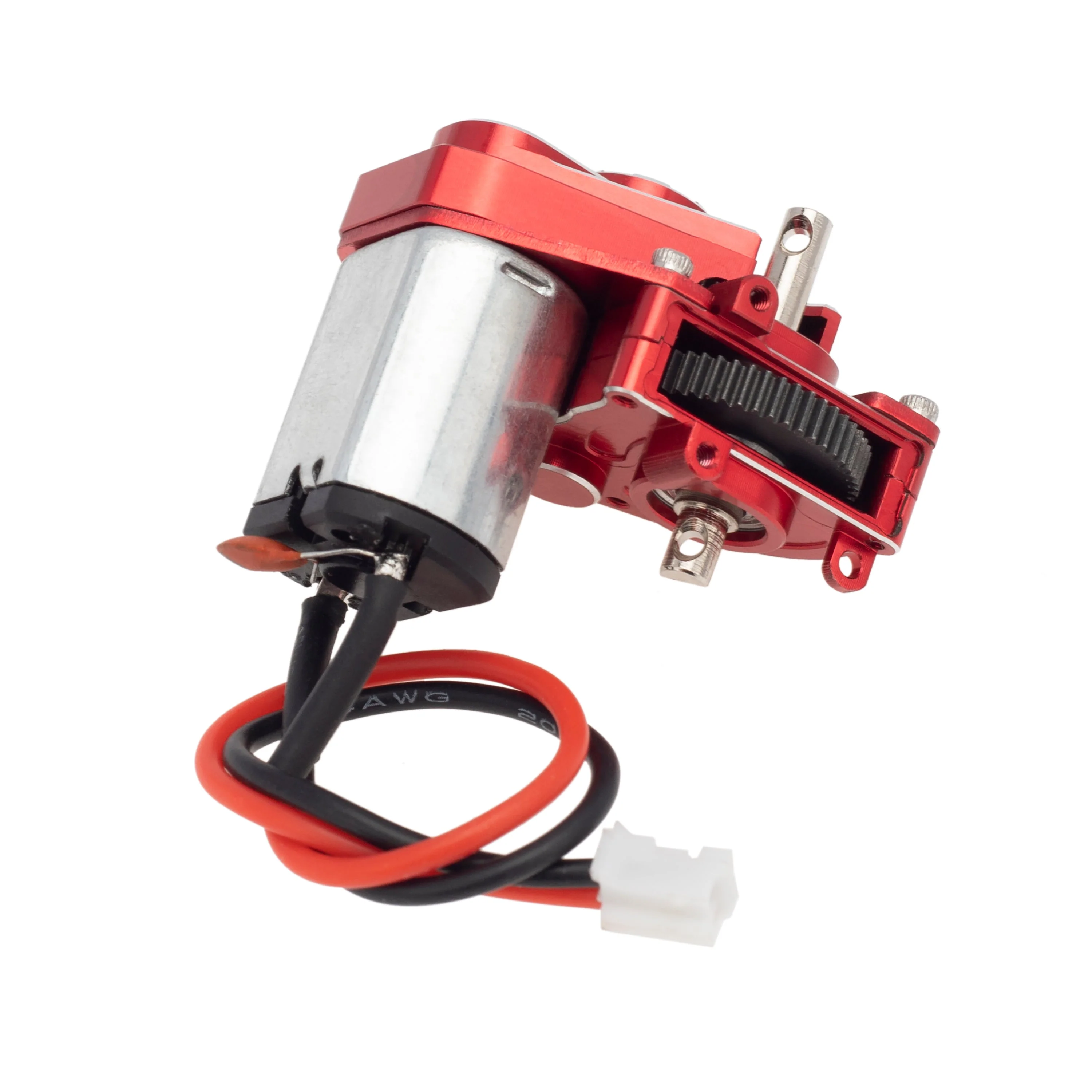 MEUS Racing Aluminum Gearbox With Skid Plate 050 Motor For SCX24 Deadbolt ,B17 ,C10 JLU,Ford Bronco ,Jeep Gladiator - RED - Image 4