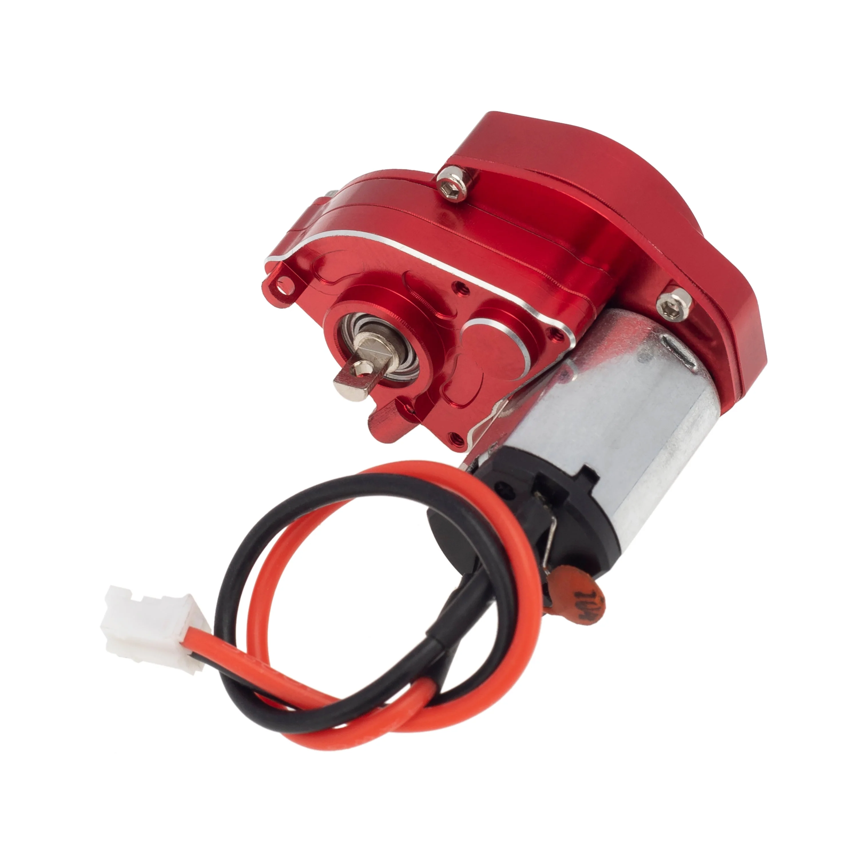 MEUS Racing Aluminum Gearbox With Skid Plate 050 Motor For SCX24 Deadbolt ,B17 ,C10 JLU,Ford Bronco ,Jeep Gladiator - RED - Image 5
