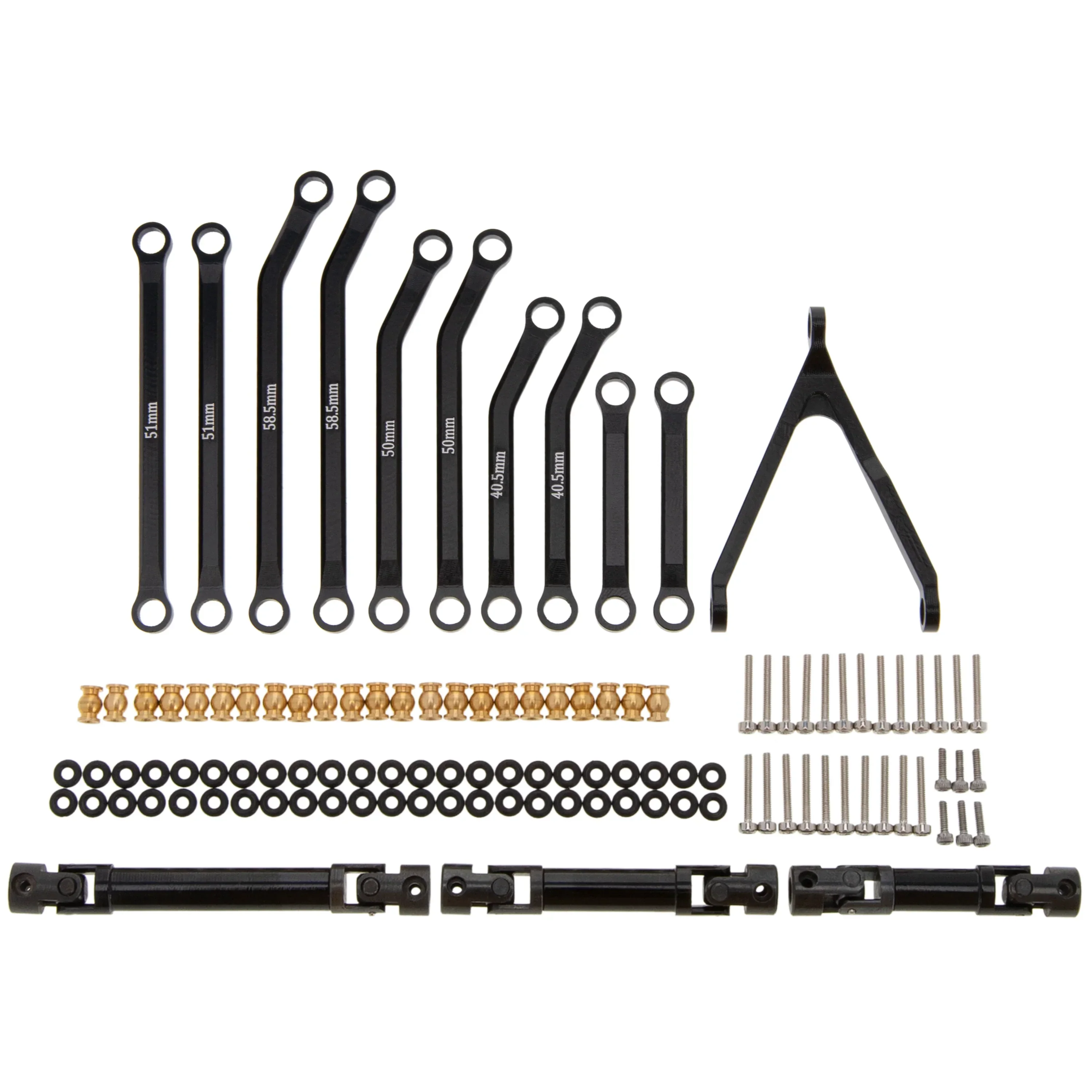 Meus Racing Aluminum High Clearance Links /Steel Driveshaft Set For Axial SCX24 6×6 Refit Kits - BLACK