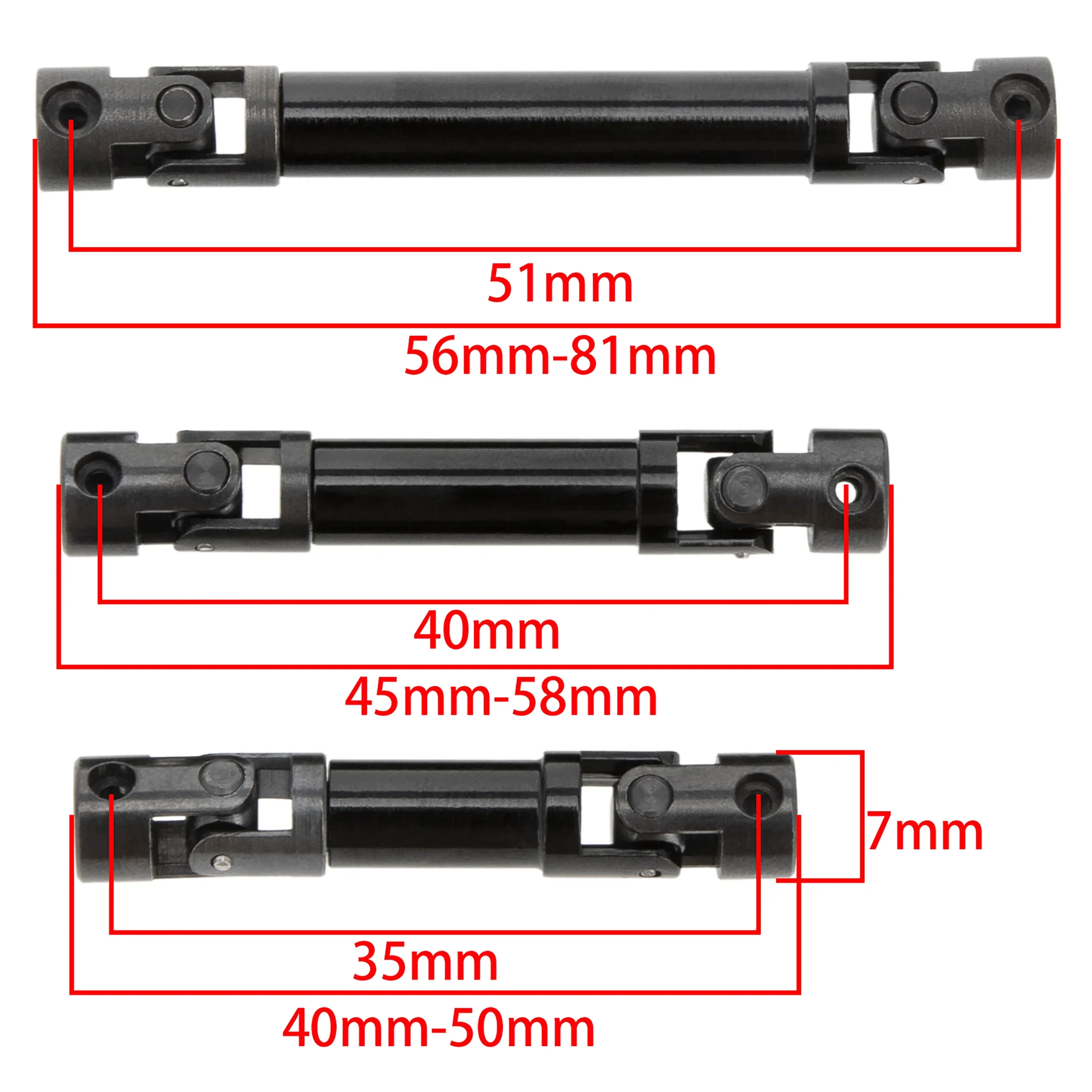 Meus Racing Aluminum High Clearance Links /Steel Driveshaft Set For Axial SCX24 6×6 Refit Kits - RED - Image 4