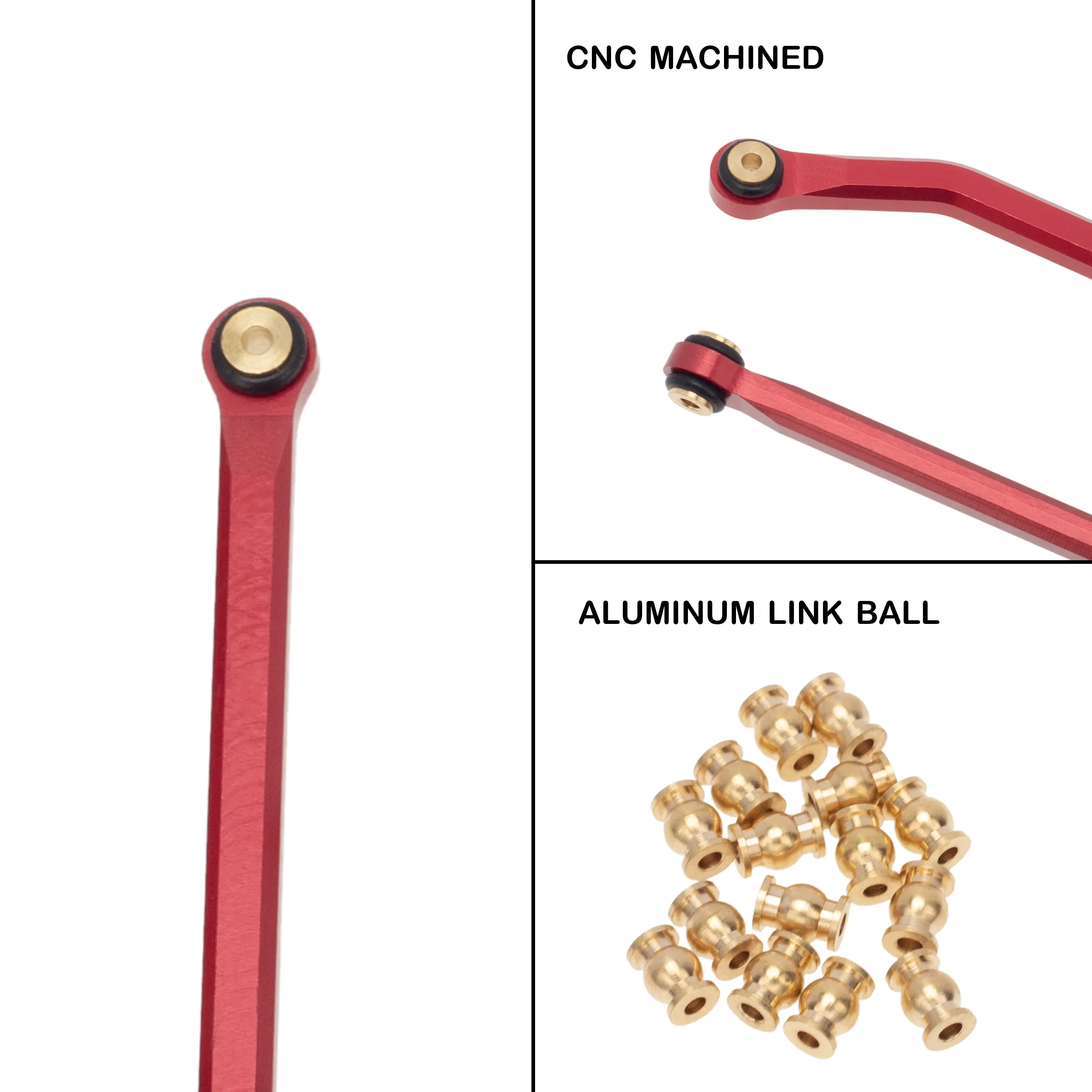Meus Racing Aluminum High Clearance Links /Steel Driveshaft Set For Axial SCX24 6×6 Refit Kits - RED - Image 5