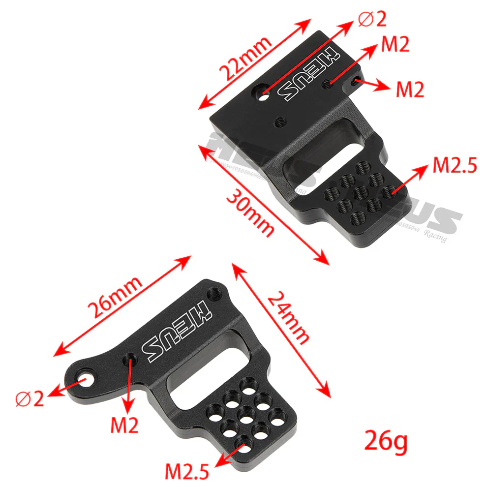 Meus Racing Aluminum Multi-hole Shock Mount Metal Adjustable Shock Tower Bracket for TRX4M Bronco Defender - BLACK - Image 3