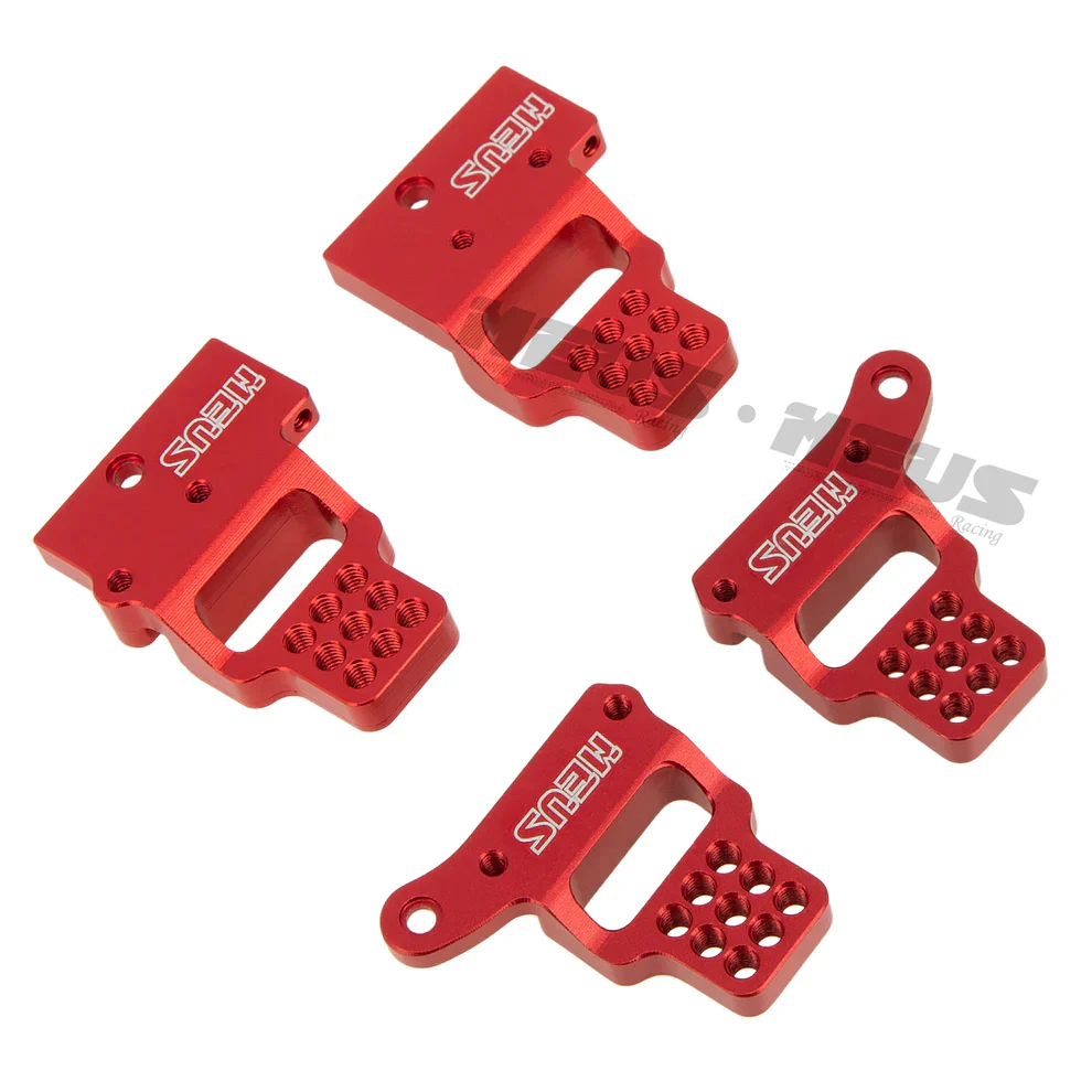 Meus Racing Aluminum Multi-hole Shock Mount Metal Adjustable Shock Tower Bracket for TRX4M Bronco Defender - RED - Image 2