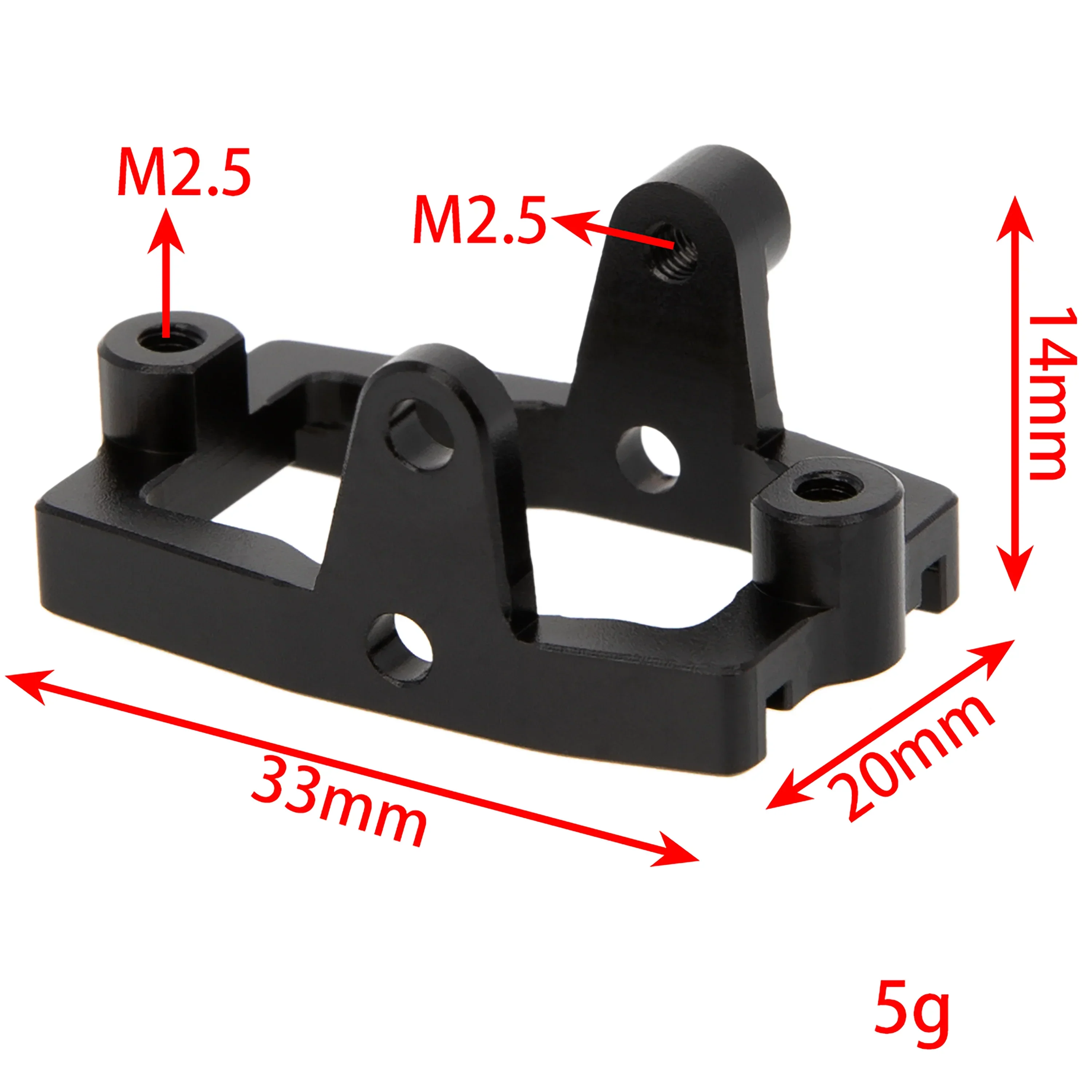 Meus Racing Aluminum Servo Mount Metal Servo Mount for 1/18 TRX4M TRX-4M RC Crawler Upgrade Parts Accessories - BLACK - Image 4