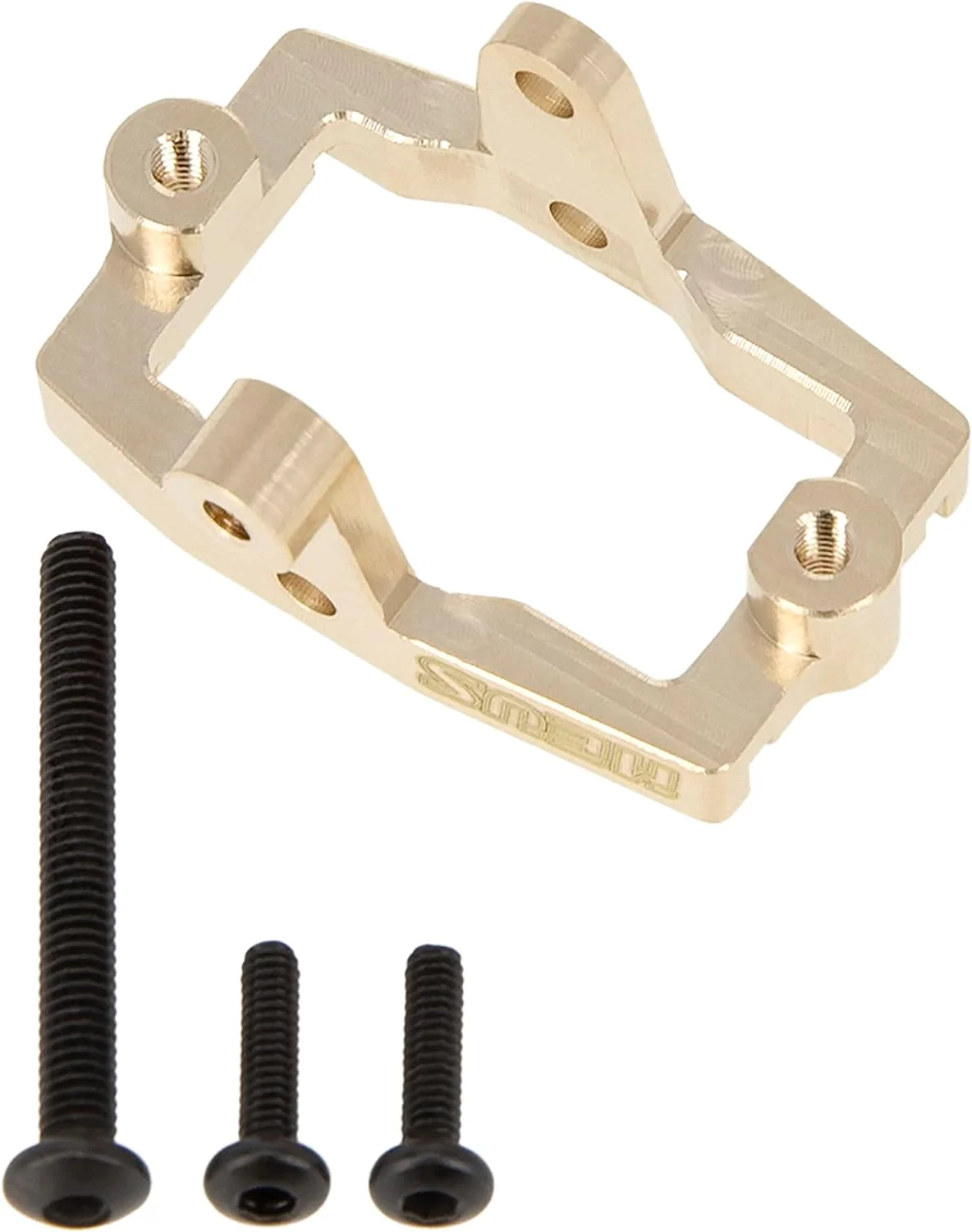 Meus Racing Aluminum Servo Mount Metal Servo Mount for 1/18 TRX4M TRX-4M RC Crawler Upgrade Parts Accessories (Brass)