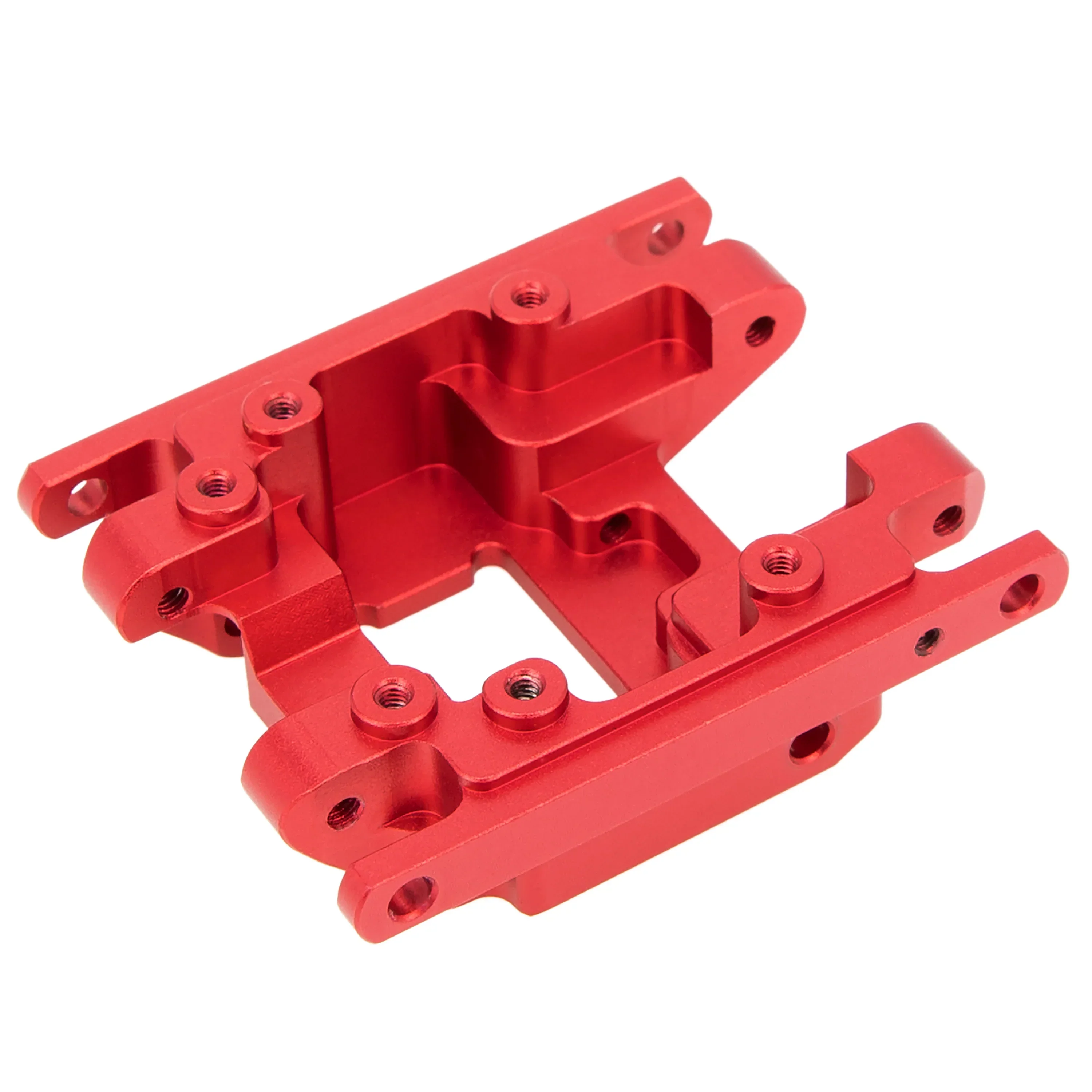 Meus Racing Aluminum Transmission Plate Metal Chassis Skid Plate for 1/18 RC Crawler Car TRX-4M TRX4M - RED - Image 2