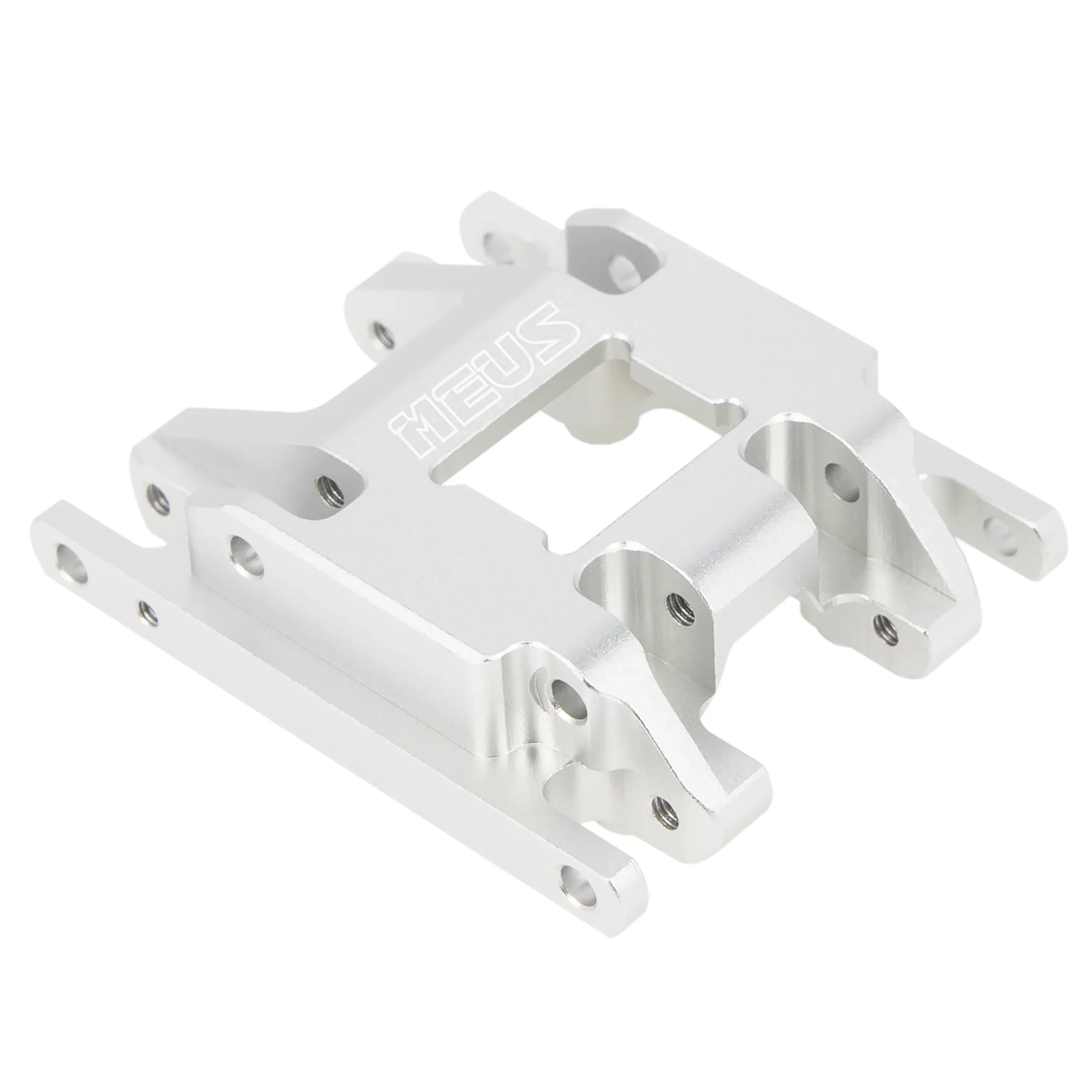 Meus Racing Aluminum Transmission Plate Metal Chassis Skid Plate for 1/18 RC Crawler Car TRX-4M TRX4M - SILVER