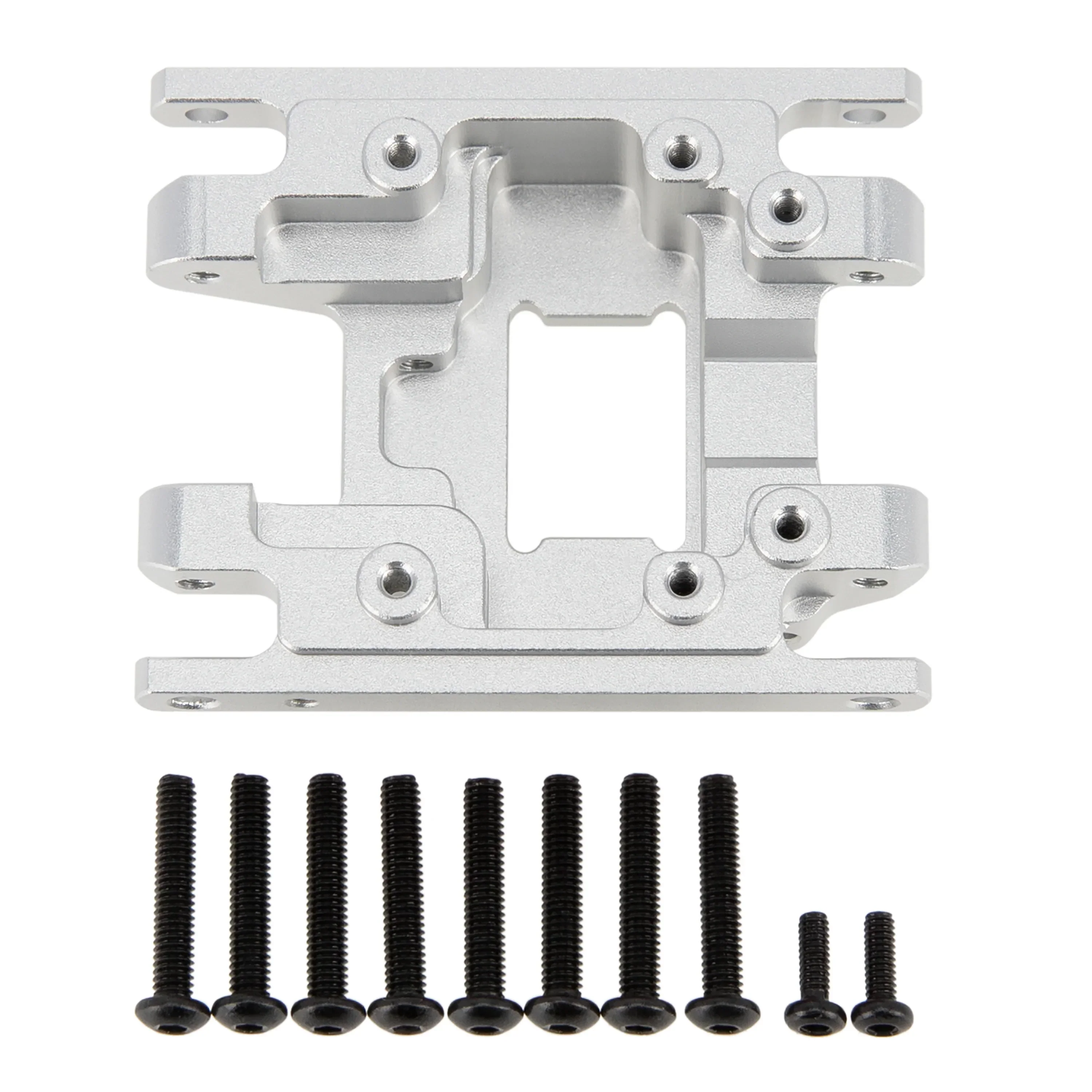 Meus Racing Aluminum Transmission Plate Metal Chassis Skid Plate for 1/18 RC Crawler Car TRX-4M TRX4M - SILVER - Image 3