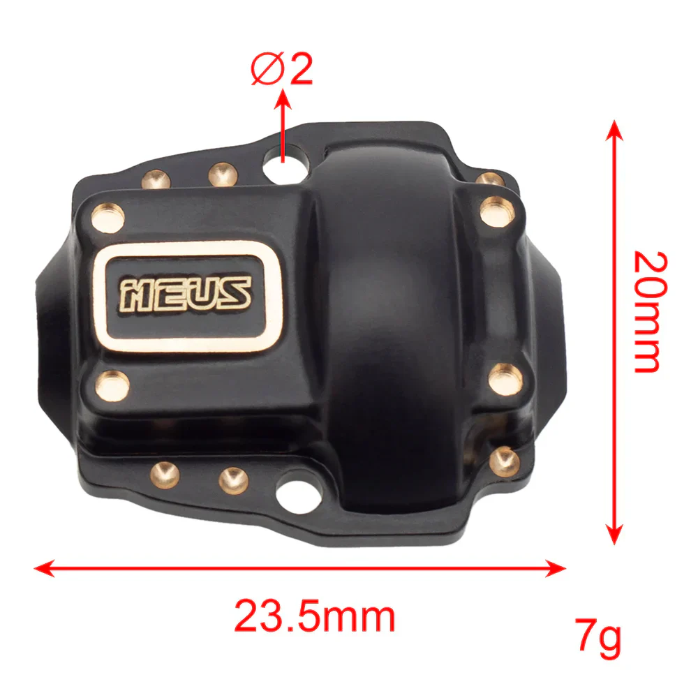 MEUS Racing Brass Front Rear Diff Covers for Redcat Ascent-18 1/18 RC Crawler Upgrades Parts - Image 4