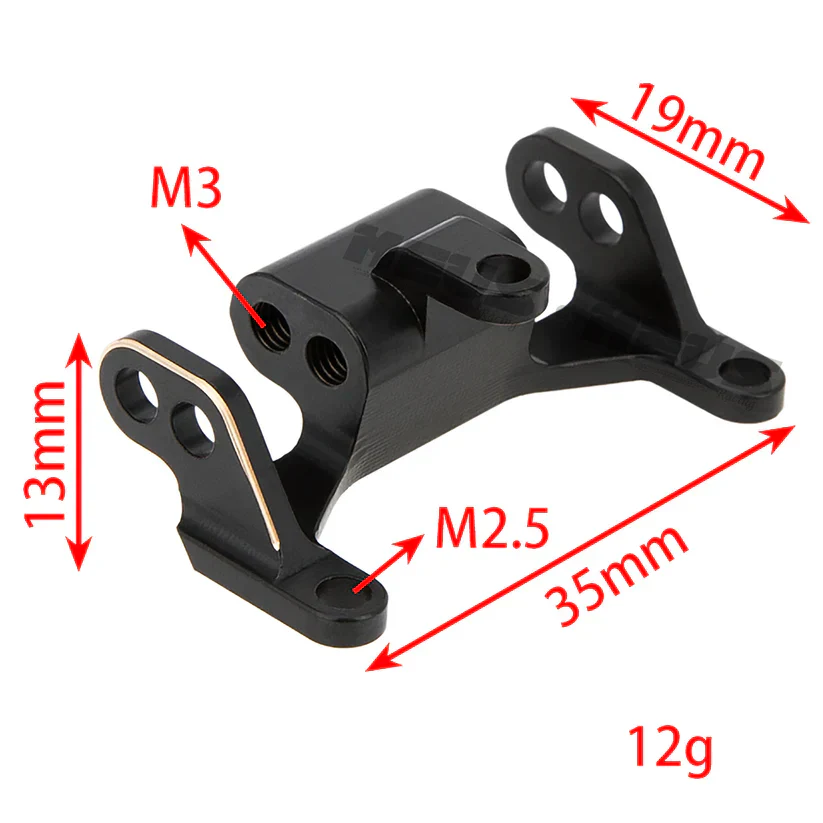 Meus Racing Brass Rear Link Mount For Axial 1/18 UTB18 - BLACK - Image 6