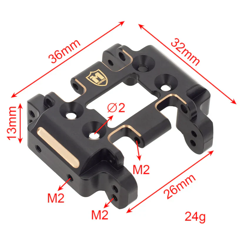 MEUS Racing Brass Skid Plate Transmission Mount For 1/18 Redcat Ascent-18 - Image 6