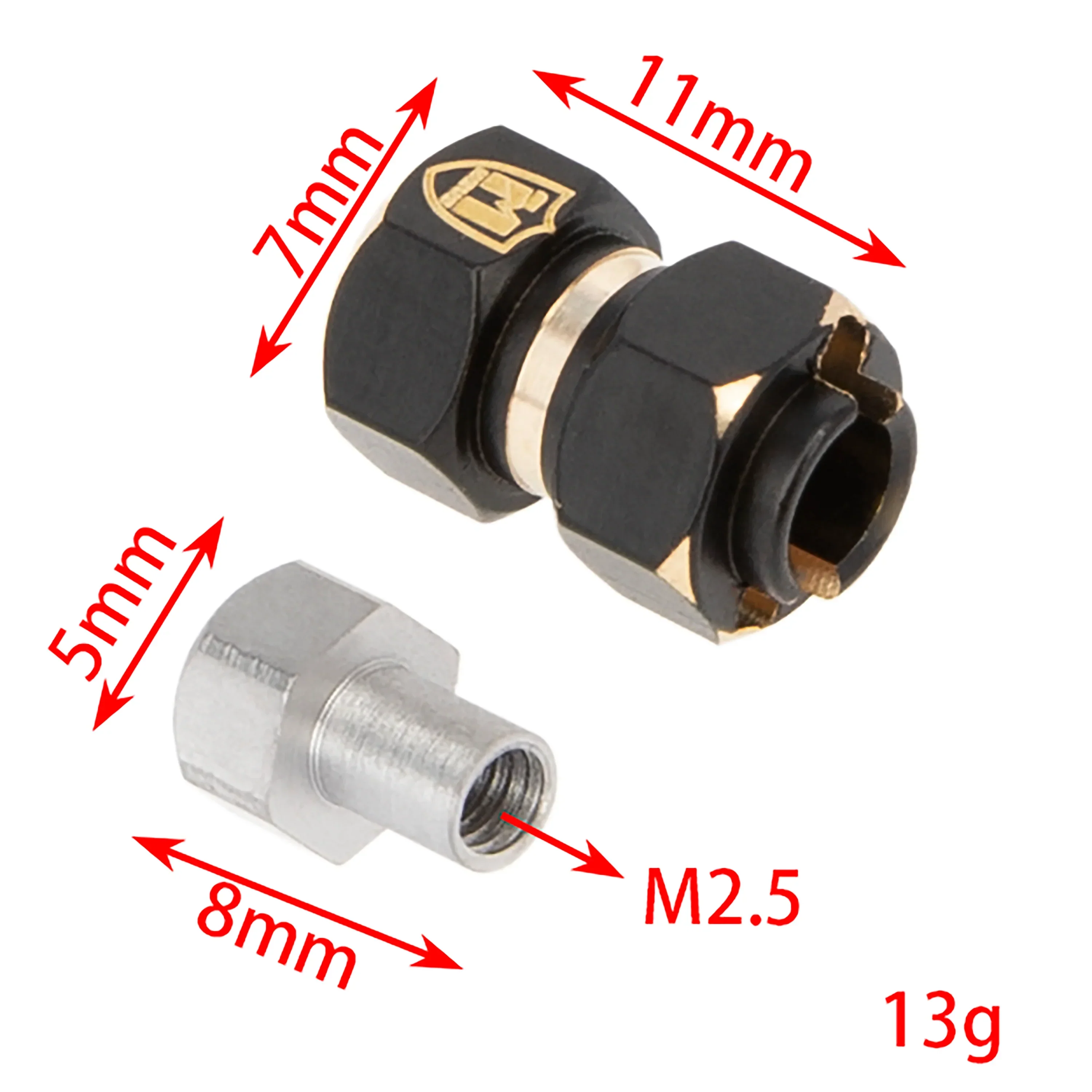 Meus Racing Brass Wheel Hex Hub Extenders Adaptor 10mm(+6mm) for 1/18 RC Crawler Car TRX-4M TRX4M Upgrade Parts - Image 3
