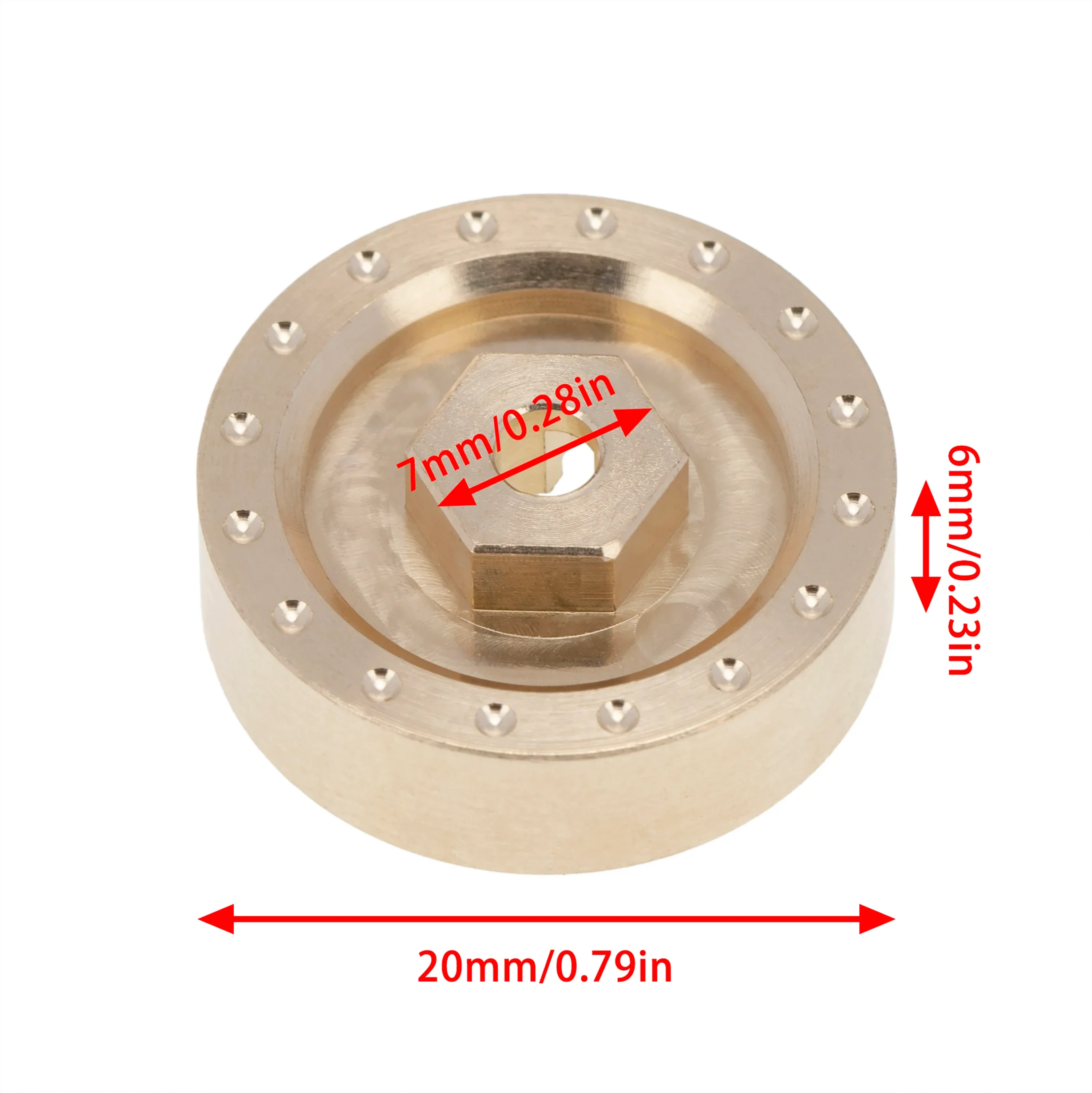 MEUS Racing Brass Wheel Weights Hex Adapter 6mm for Axial SCX24 90081 Upgrades 1/24 RC Crawler Car (4pcs) - Image 3