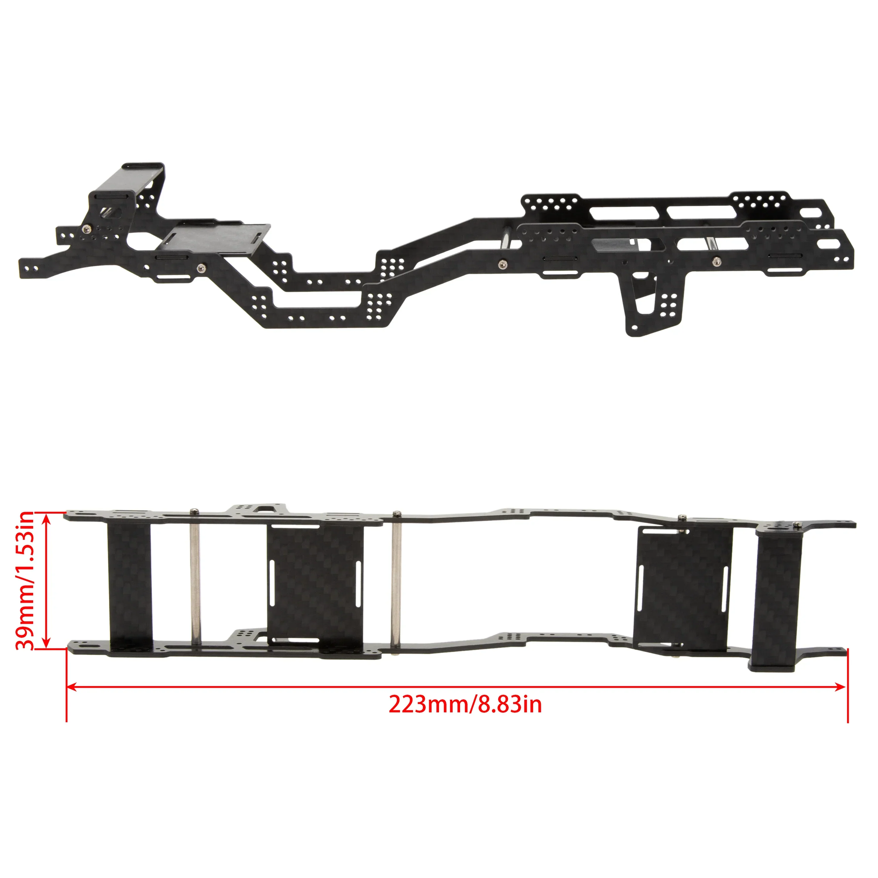 Meus Racing Carbon Fiber LCG Chassis /Center Axle Cover/Gear for Axial SCX24 6×6 Refit Kits - Image 3