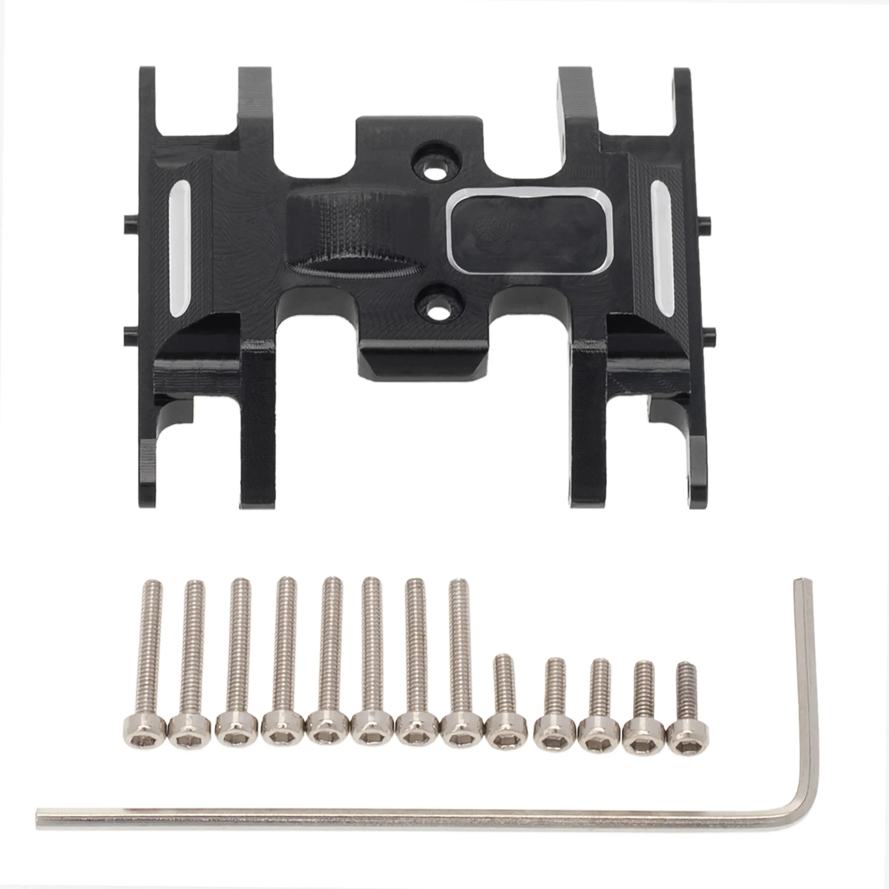 Meus Racing Center Transmission Skid Plate for Axial SCX24 90081 Wrangler - BLACK