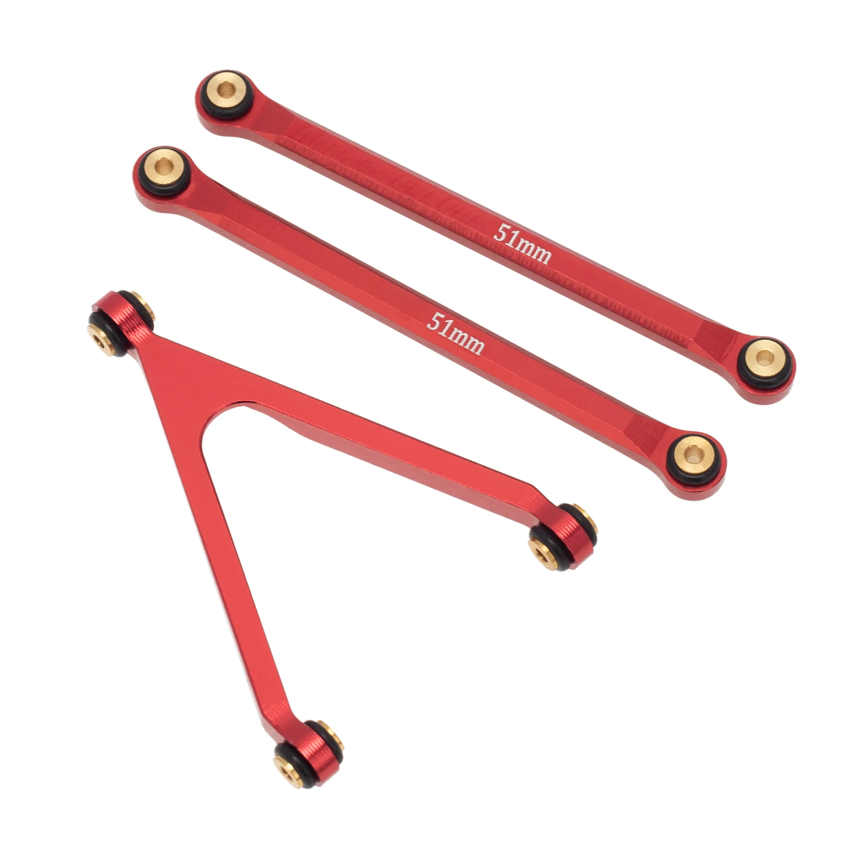 MEUS Racing CNC Aluminum High Clearance Chassis Links for 1/24 RC Crawler Axial SCX24 AXI00001 C10 AXI00002 Jeep JLU Ford Bronco AXI00006 (Red) - Image 4