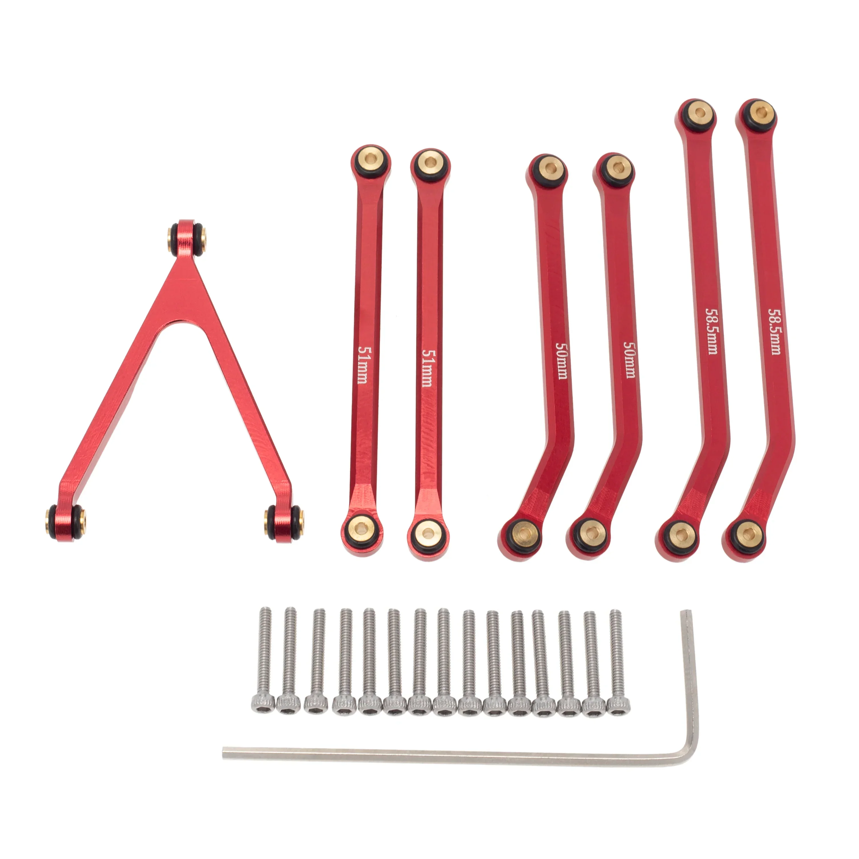 MEUS Racing CNC Aluminum High Clearance Chassis Links for 1/24 RC Crawler Axial SCX24 AXI00001 C10 AXI00002 Jeep JLU Ford Bronco AXI00006 (Red) - Image 5