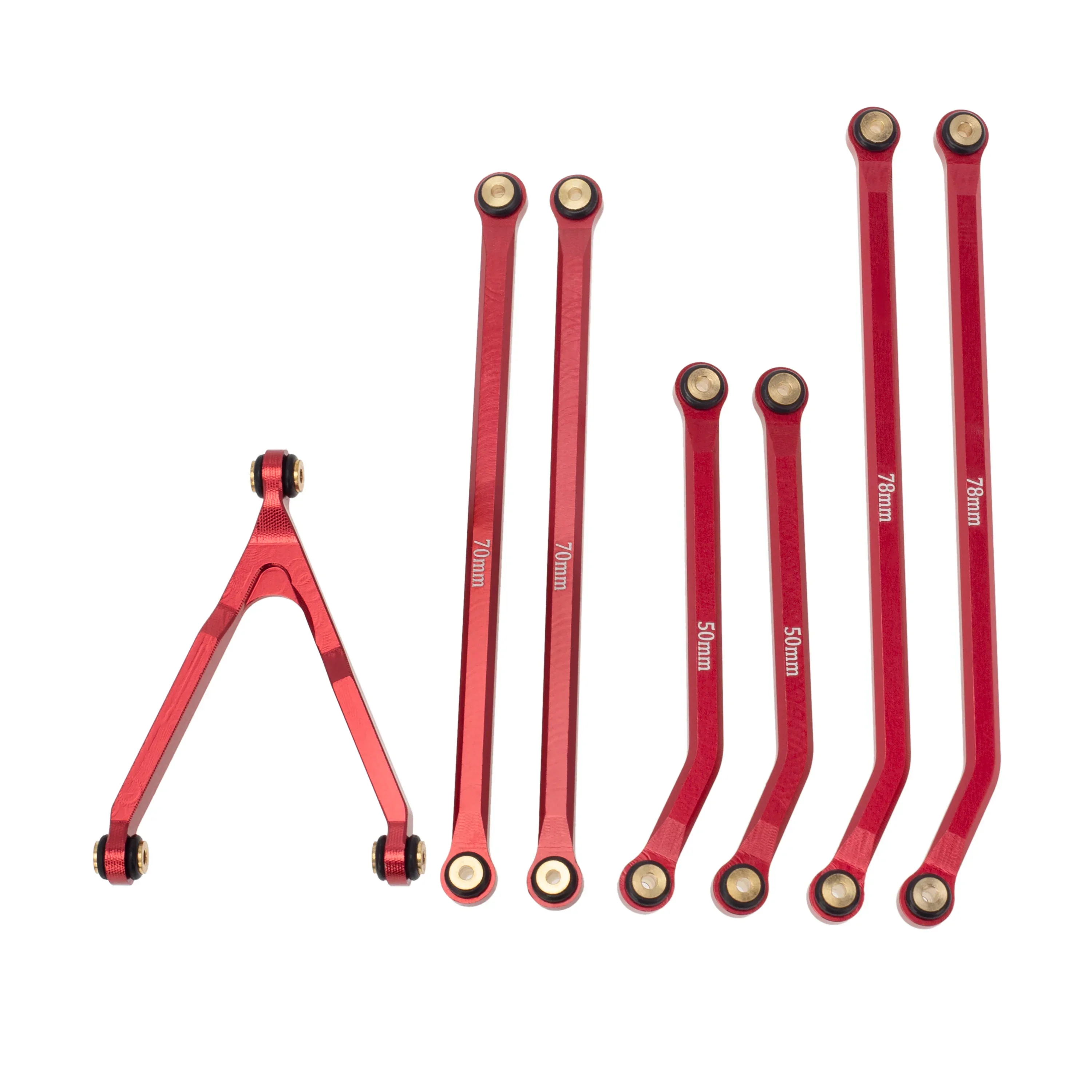 MEUS Racing CNC Aluminum High Clearance Chassis Links for 1/24 RC Crawler Car Axial SCX24 Jeep Gladiator AXI00005 (Red) - Image 5