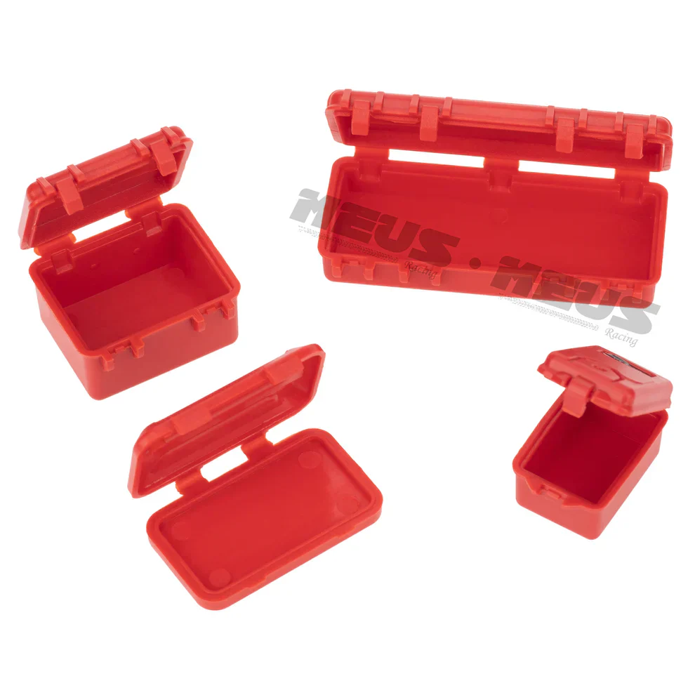 Meus Racing Decoration Parts Plastic Oil Drum Luggage Traction Board Ramps Restoring Sand Ladder Luggage Net for 1/18 TRX4M & 1/24SCX24 - RED - Image 5