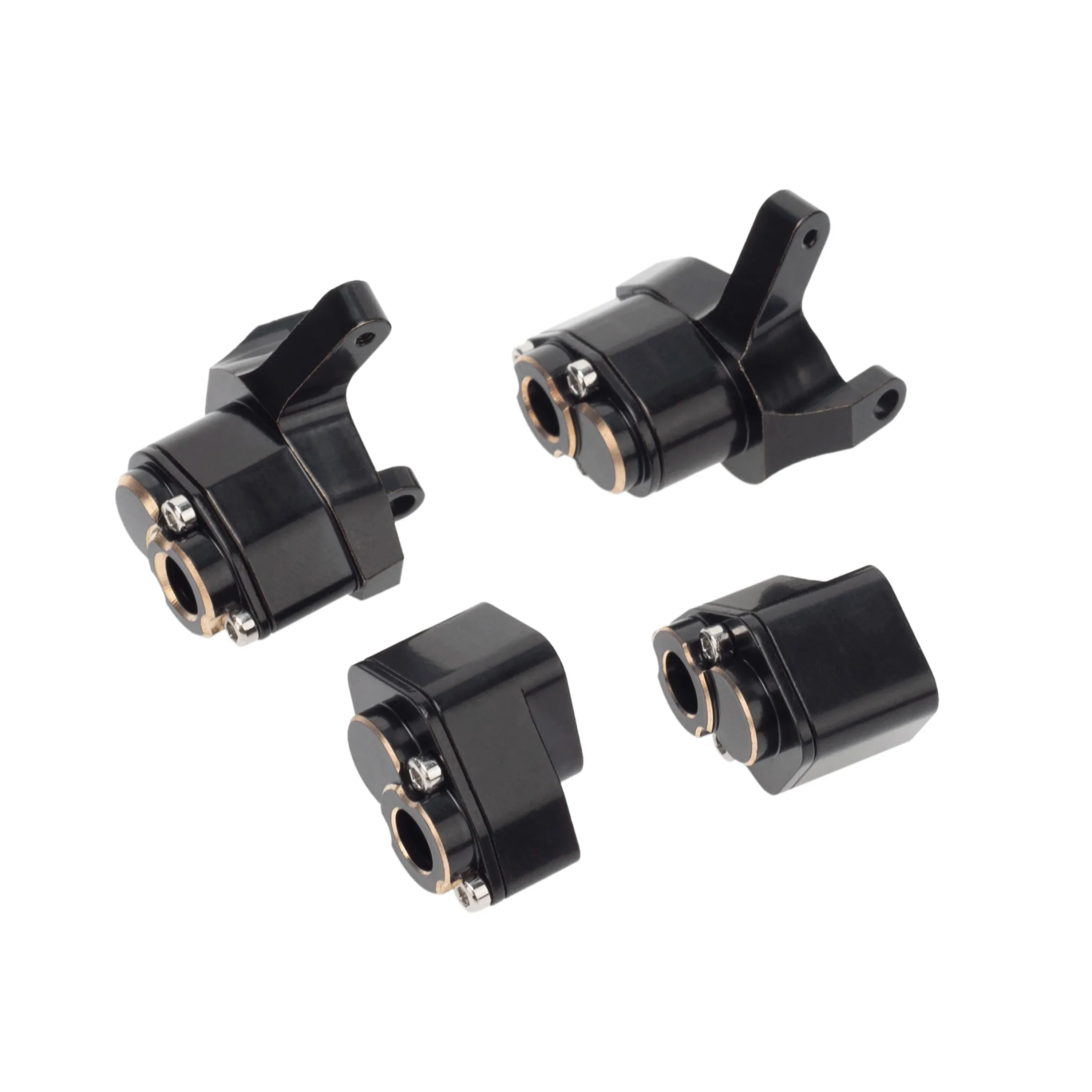 MEUS Racing Front & Rear Axle Brass High Lift & Counterweight Refit Portal Axles Kit, CNC Machined Aluminum Portal Axle Units Upgrades Accessories Parts for Axial SCX24 90081 C10 Jeep Black - Image 3