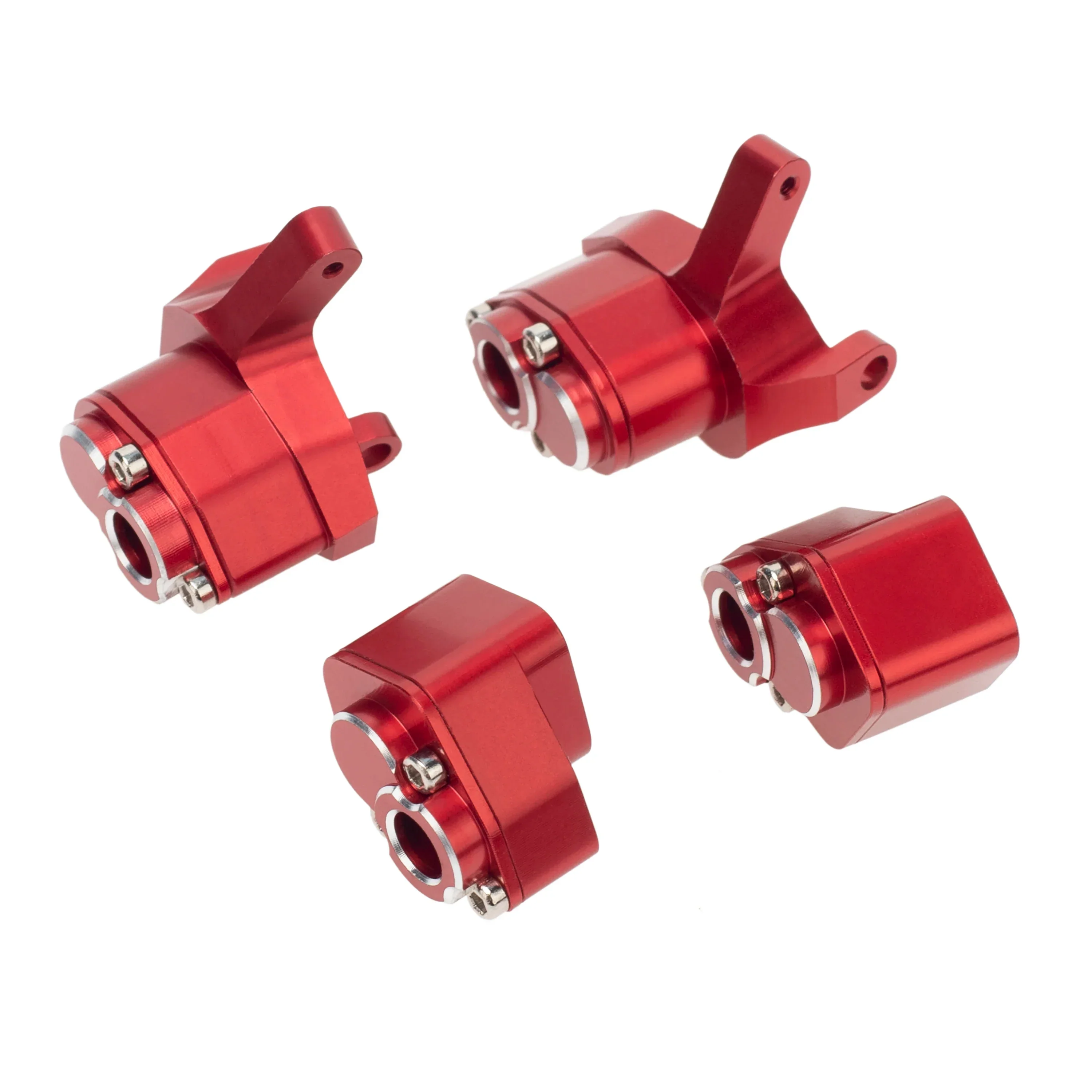 MEUS Racing Front & Rear Axle Refit High Lift Portal Axles Kit, CNC Machined Aluminum Portal Axle Units Upgrades Accessories Parts for Axial SCX24 90081 C10 Jeep - Red - Image 3