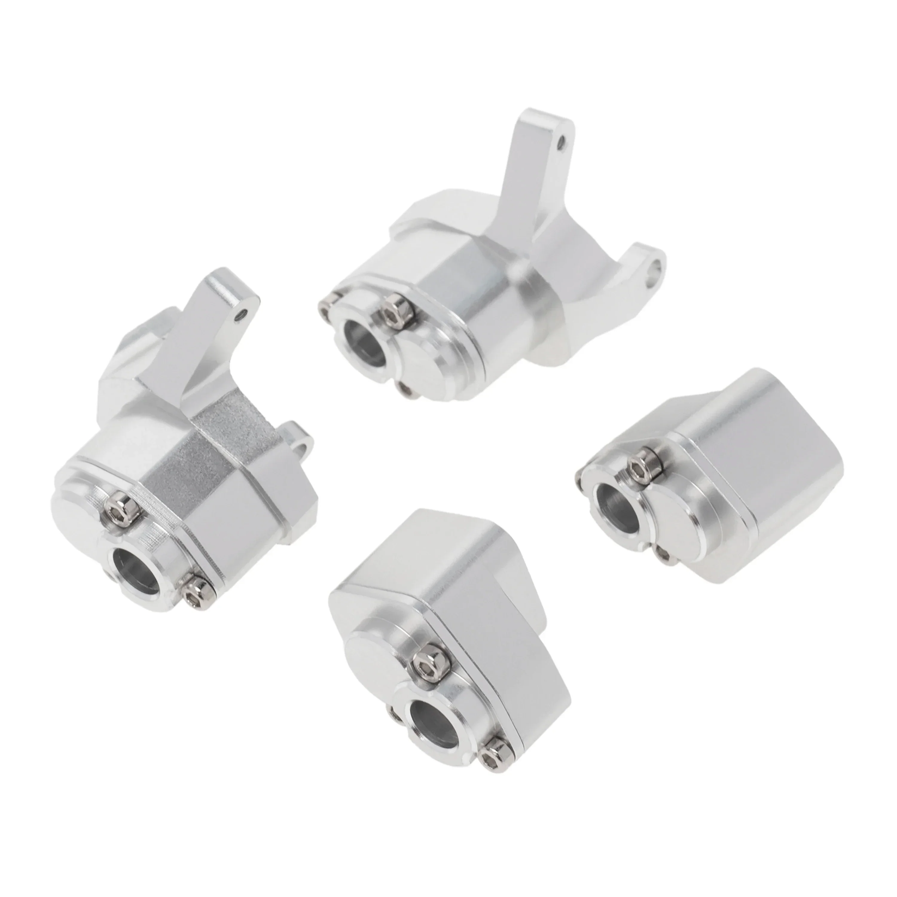 MEUS Racing Front & Rear Axle Refit High Lift Portal Axles Kit, CNC Machined Aluminum Portal Axle Units Upgrades Accessories Parts for Axial SCX24 90081 C10 Jeep - Silver - Image 3