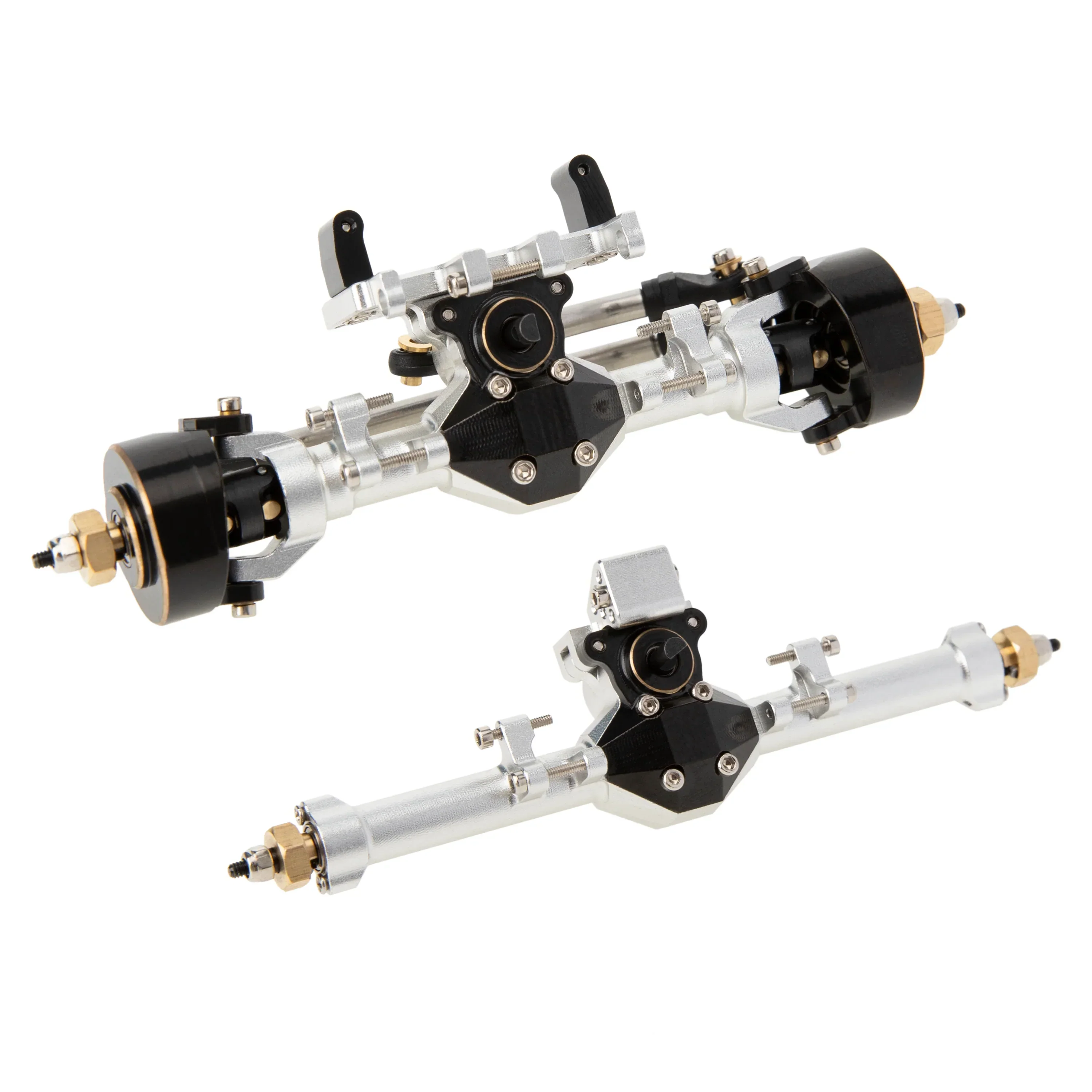 MEUS RACING Isokinetic 3-Section CVD Front and Rear Axles Maximum Steering Angle 52° Wider +5MM for Axial SCX24 Deadbolt C10 JLU Gladiator Bronco 1/24 RC Crawler Upgrade Parts (SILVER, Front and Rear) - Image 2