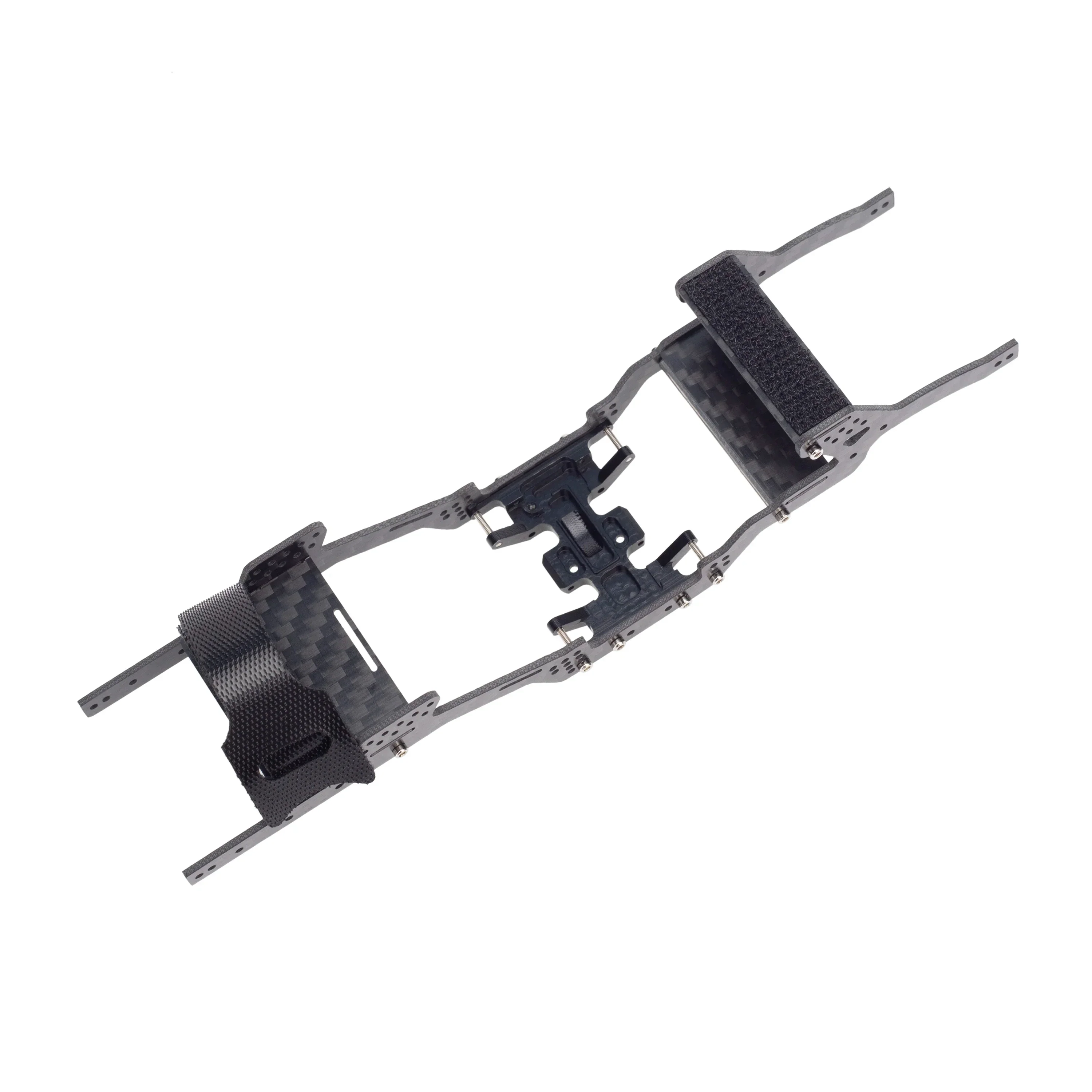 MEUS Racing LCG Carbon Fiber Chassis Kit Frame Girder, Low Center of Gravity Carbon Fiber Frame with Gearbox Mount Transmission Skid Plate Part for Axial SCX24 Deadbolt JLU C10 90081 - Image 2
