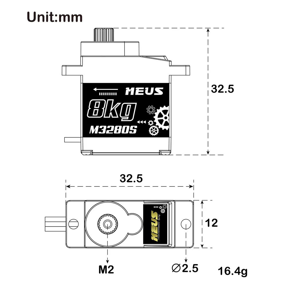 MEUS Racing M3280S 8KG Digital Micro Servo for 1/24 SCX24 1/18 TRX4M Redcat Ascent-18 - Image 7