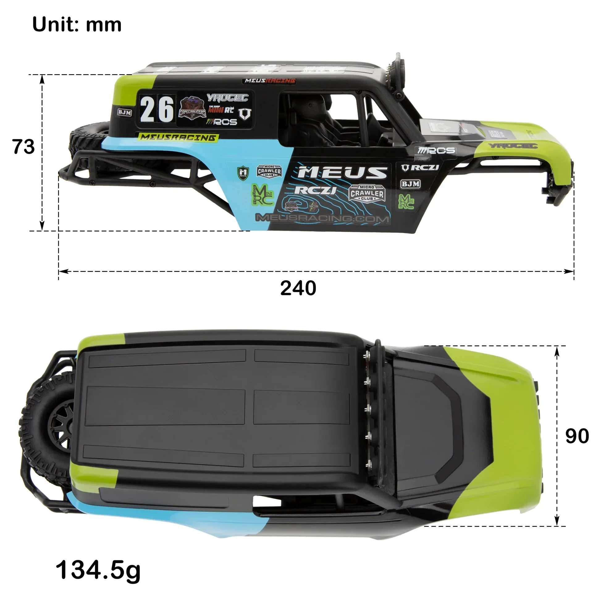 MEUS Racing MB18 Body & Chassis Frame Kit for TRX4M Defender Bronco K10 F150 High Trail - GREEN - Image 6