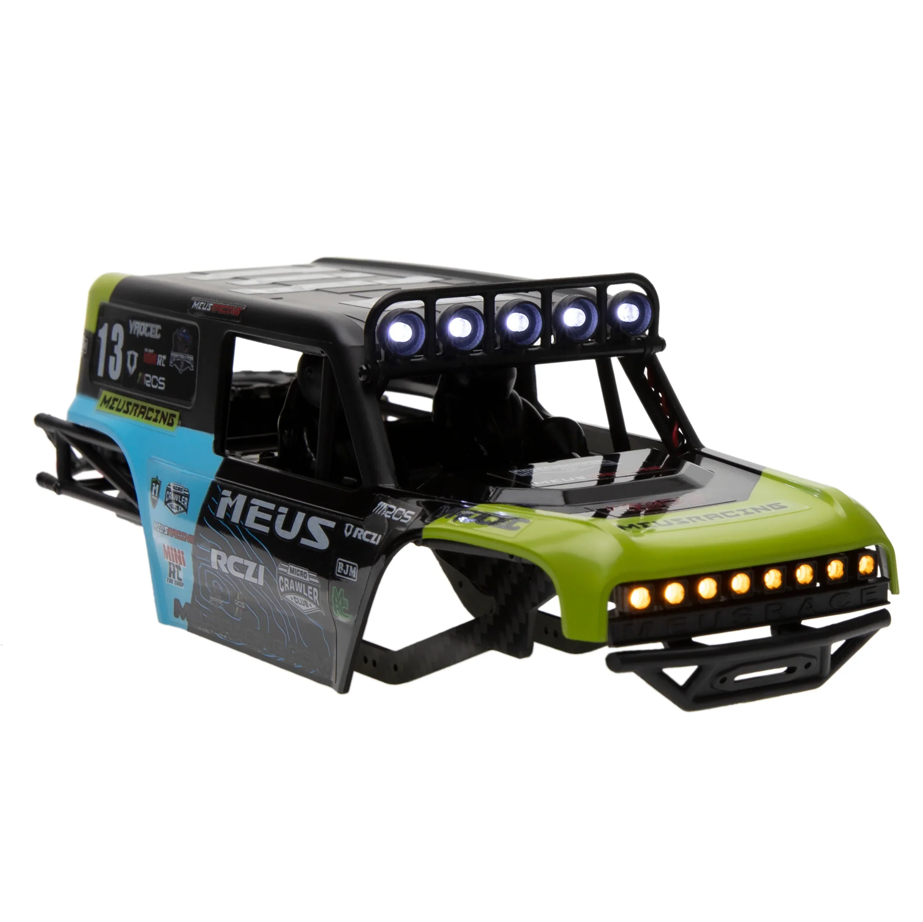 MEUS Racing MB24 Body 5.2in 132MM Axial Shell Body ABS+Nylon Carbon Fiber Frame For 1/24 Axial SCX24 Bronco Deadbolt JLU B-17 C10 - GREEN - Image 3